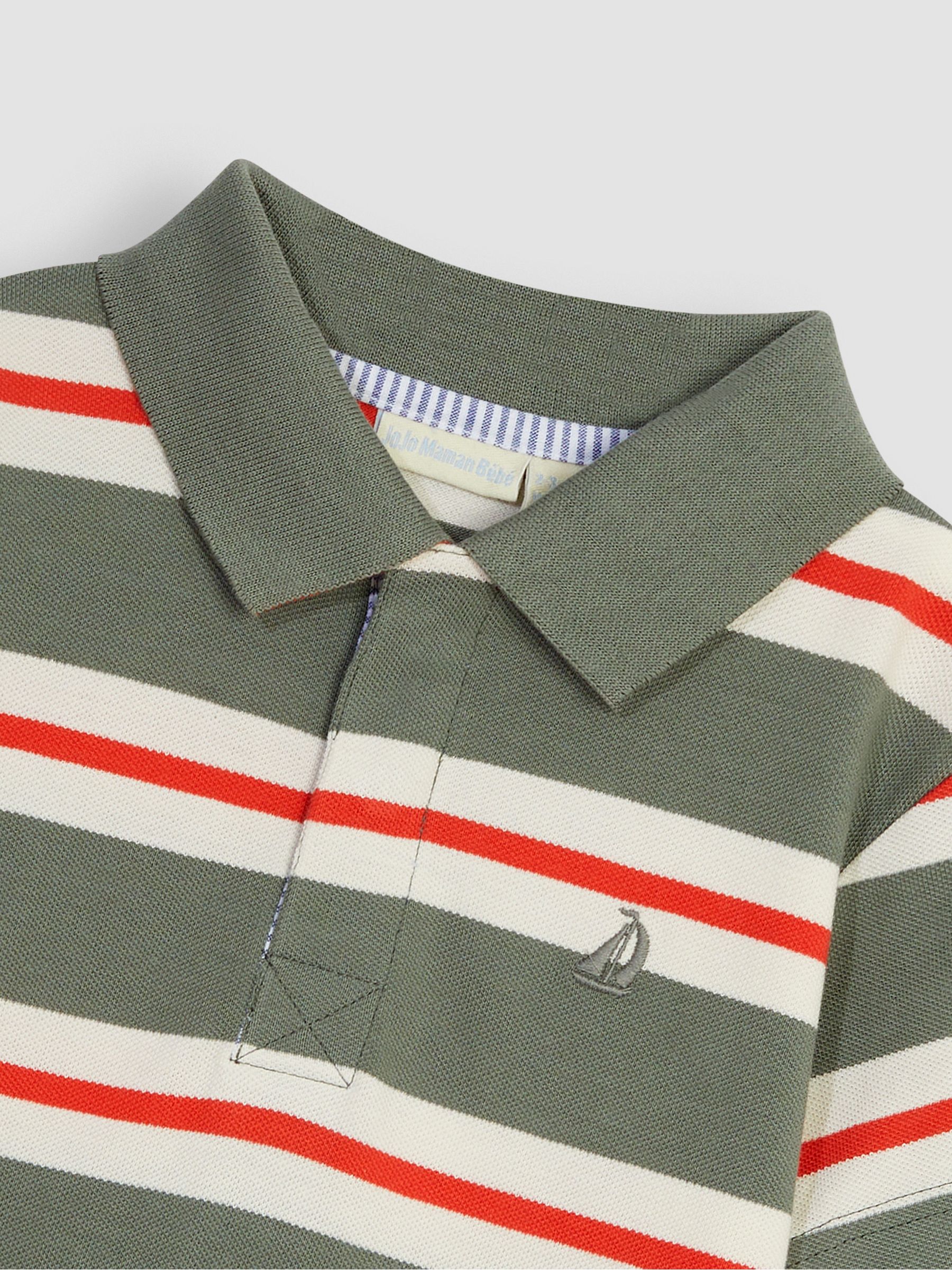 Khaki Green Classic Stripe Polo Shirt - Image 2 of 3