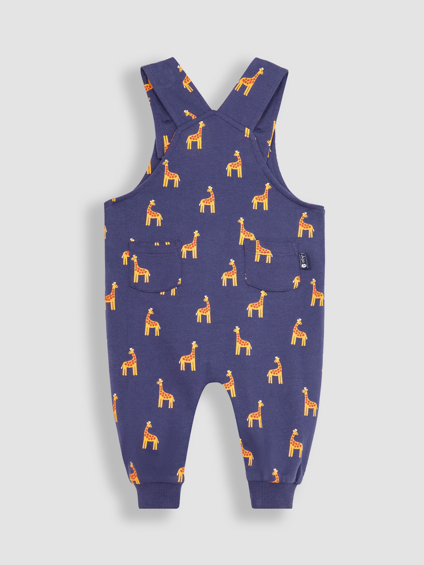 Navy 2-Piece Giraffe Dungarees & Stripe T-Shirt Set - Image 4 of 5