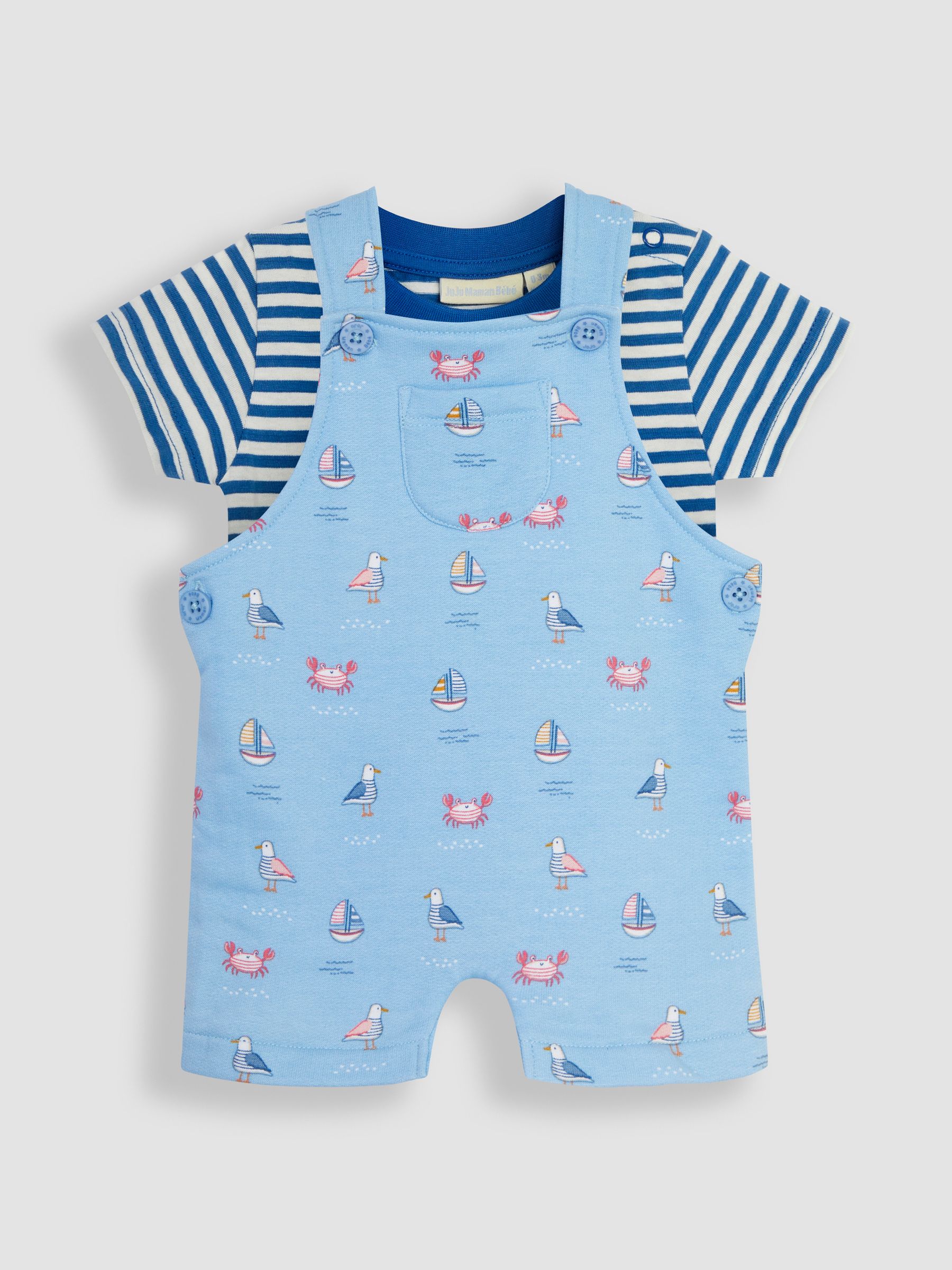 Blue Nautical Dungarees & T-Shirt 2-Piece Set - Image 2 of 6