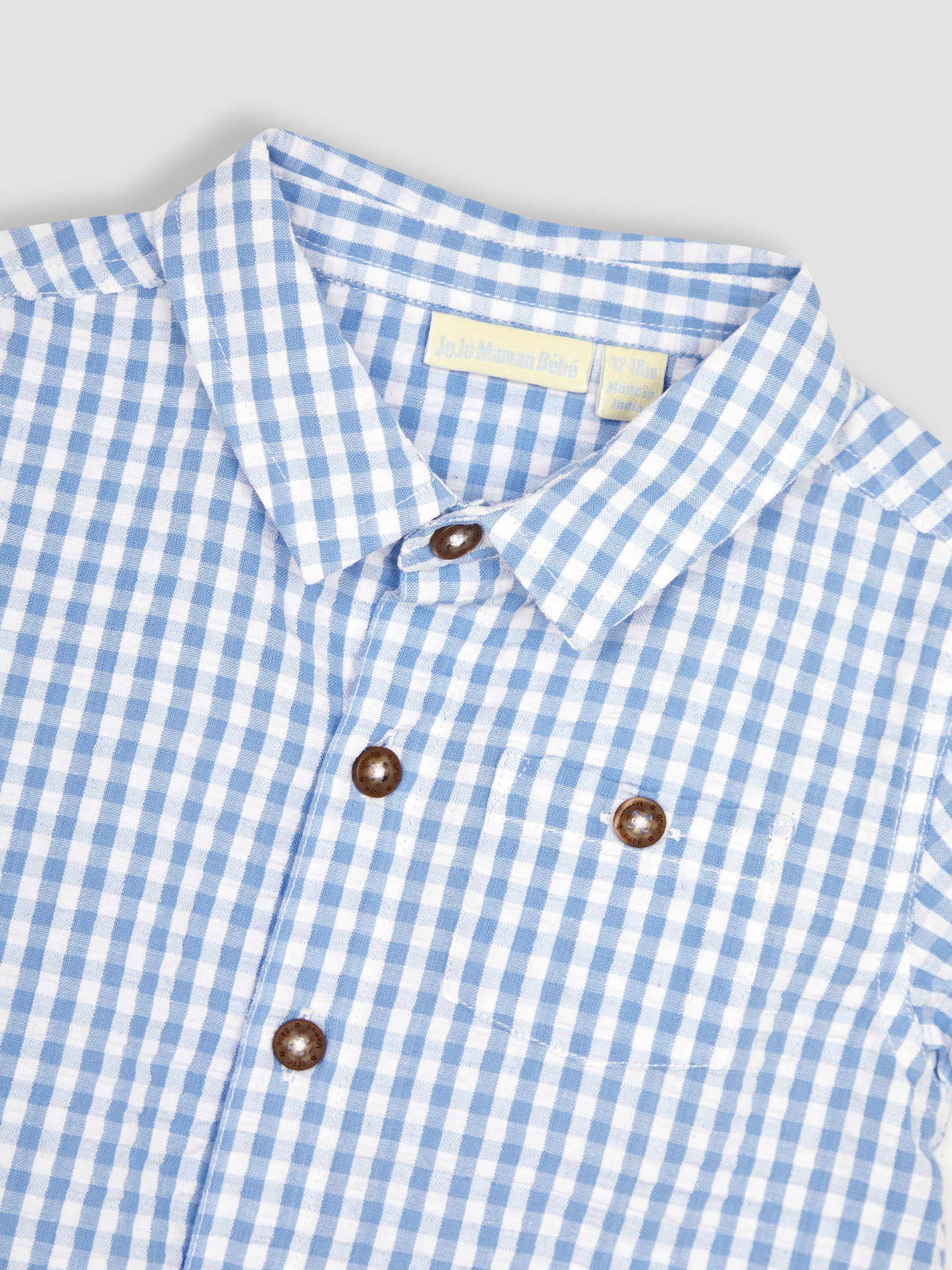 Blue Short Sleeve Gingham Shirt - Image 2 of 3