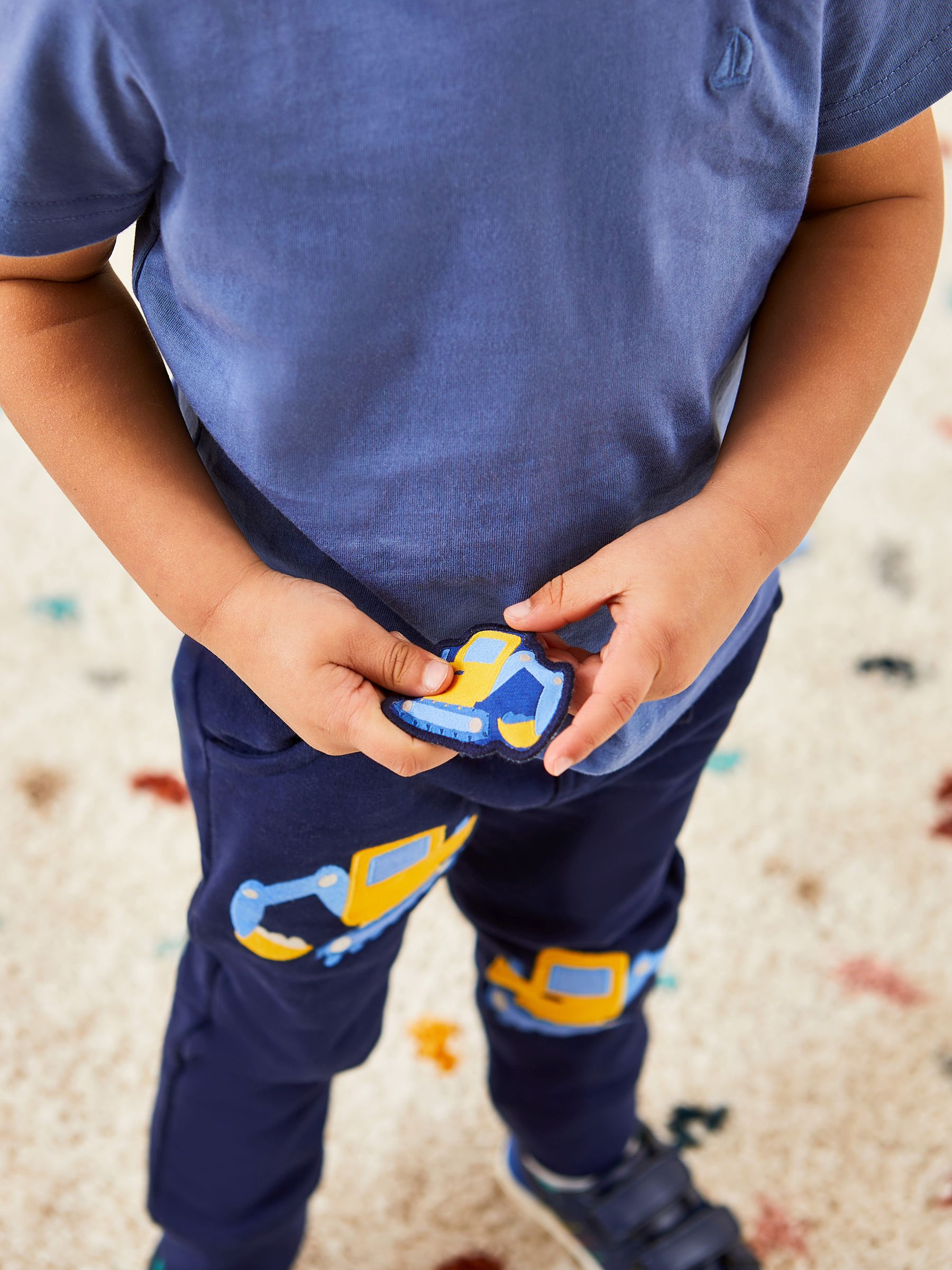 Navy Blue Digger Appliqué Pet in Pocket Joggers - Image 3 of 6
