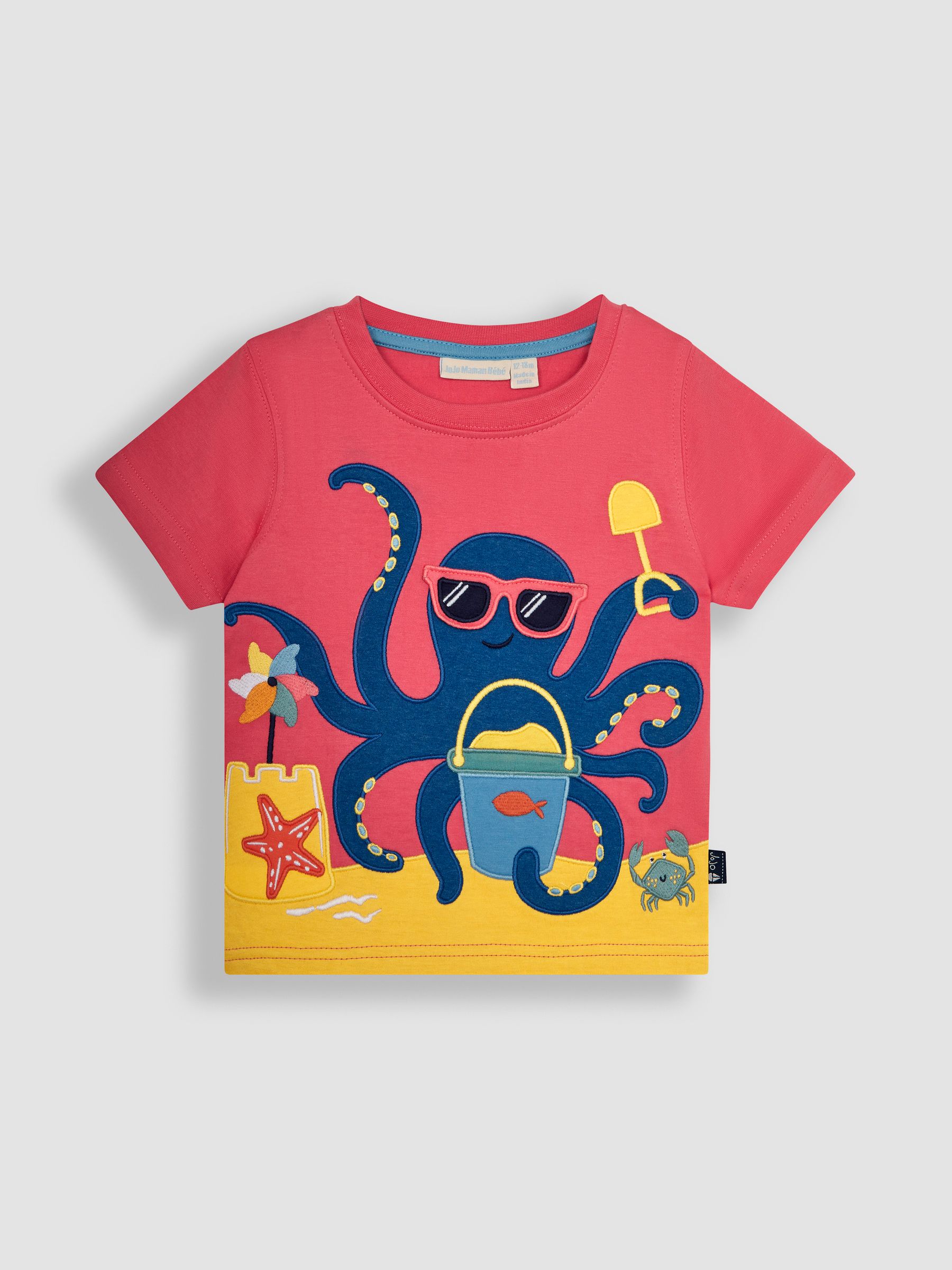 Orange Octopus Interactive Appliqué T-Shirt - Image 1 of 3