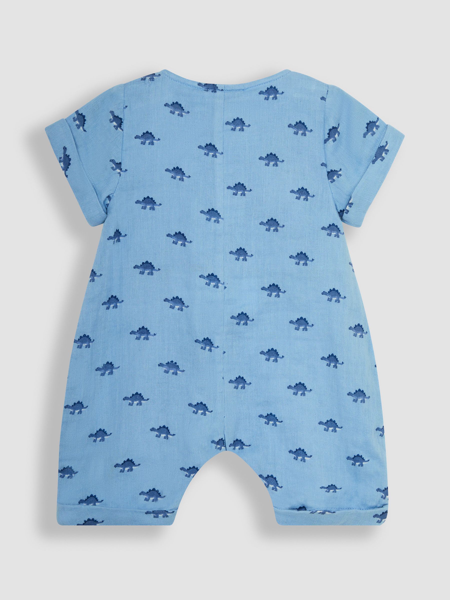 Dinosaur Cheesecloth Button Front Romper in Denim - Image 4 of 5