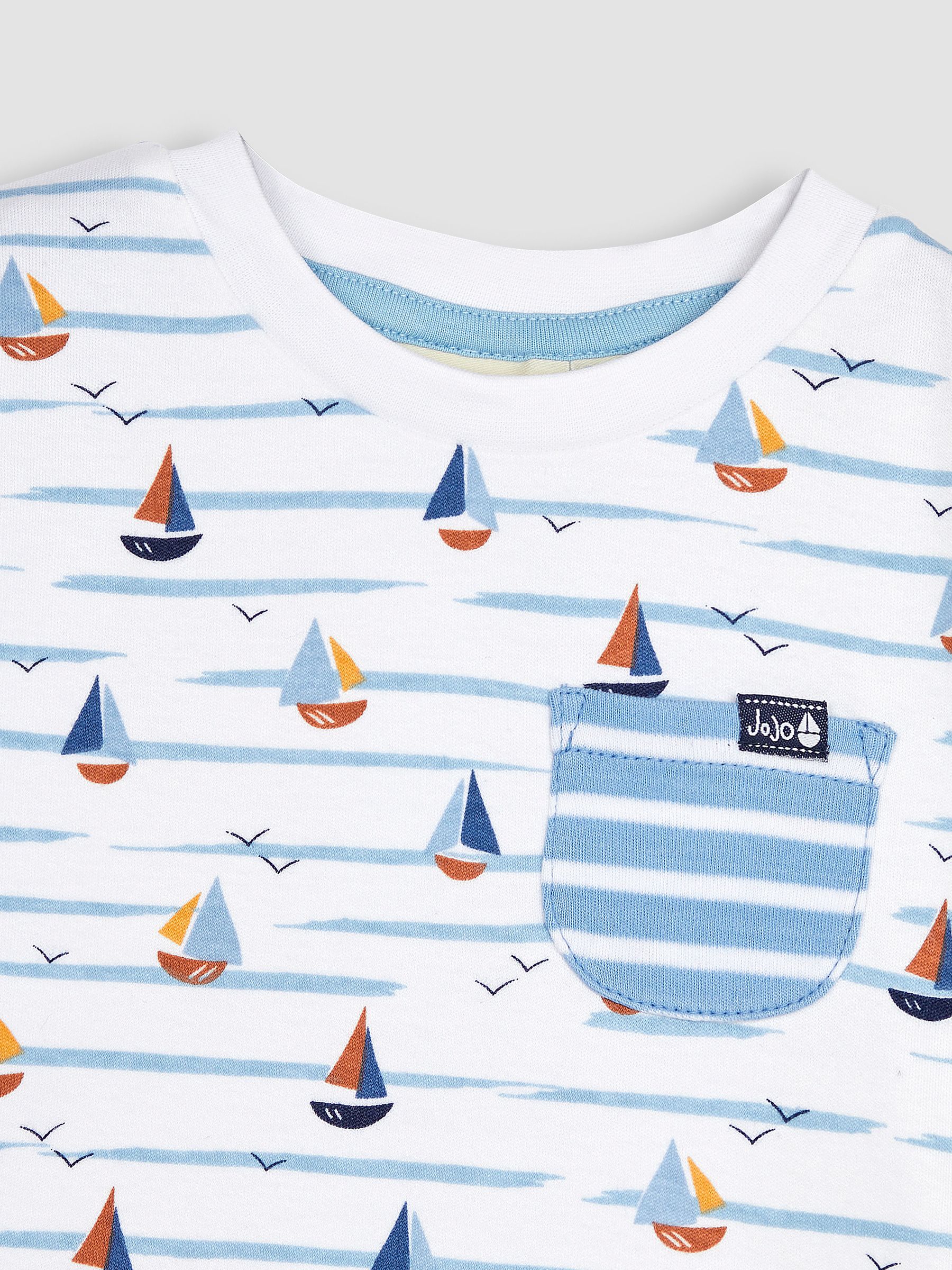 White Boat Printed T-Shirt & Shorts Set - Image 4 of 4