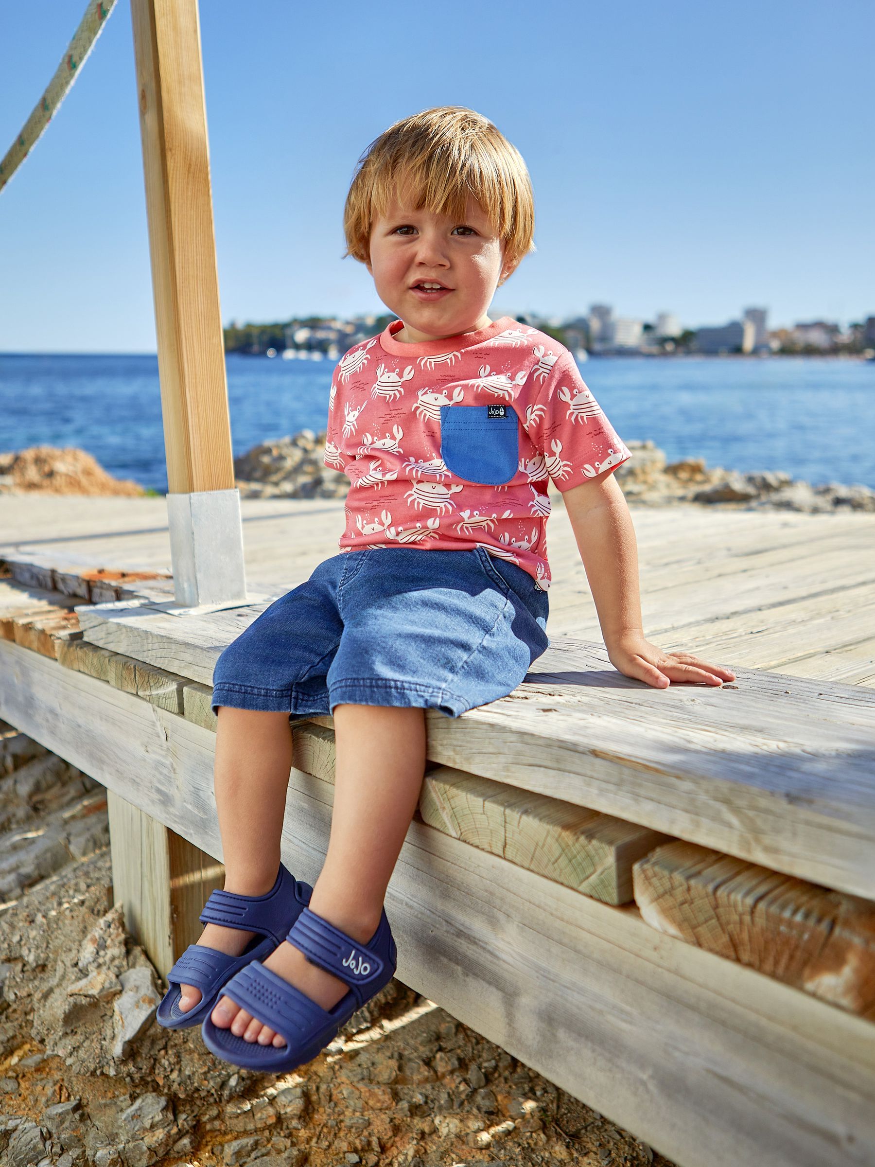 Orange Nautical Crabs Contrast Pocket T-Shirt - Image 4 of 6