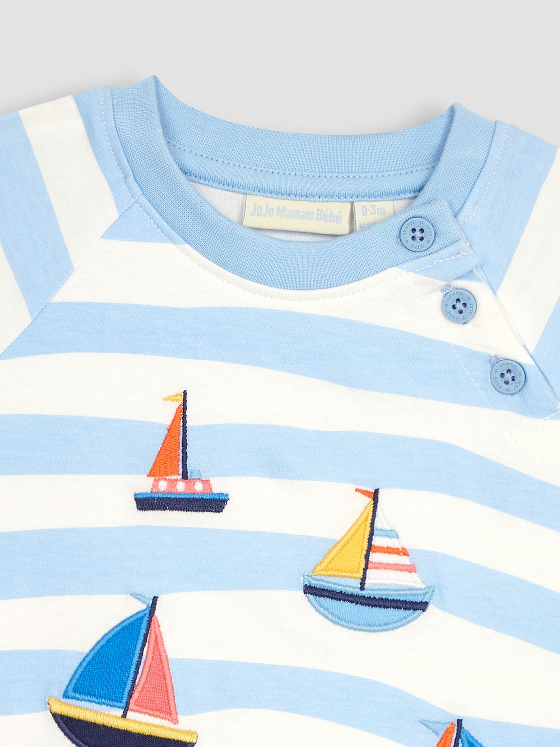 Blue Boat Appliqué Romper - Image 3 of 3