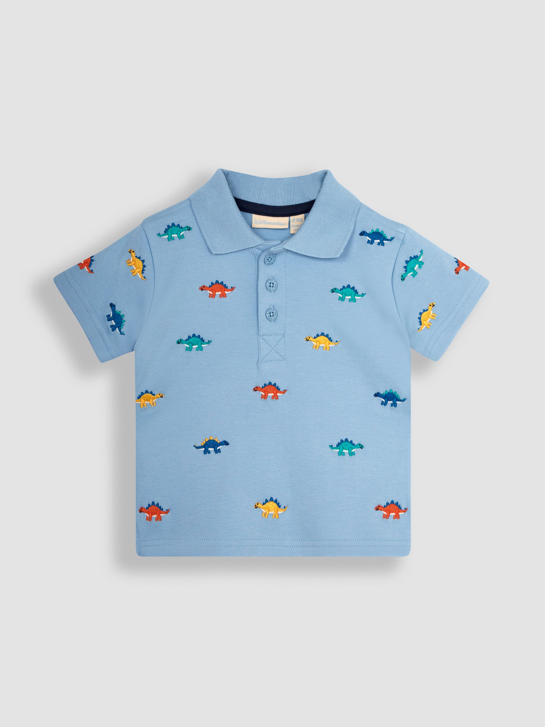 Blue Dino Embroidered Polo Shirt - Image 1 of 3
