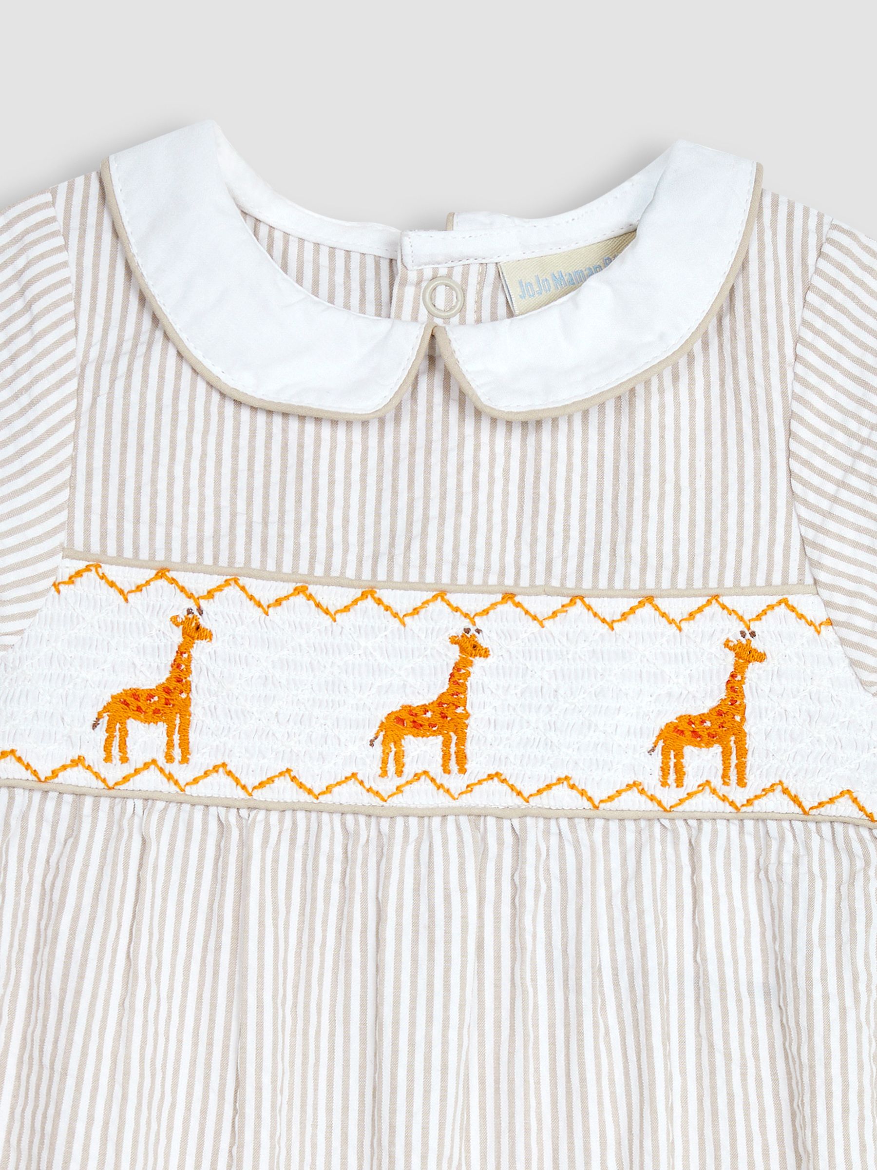 Natural Giraffe Smock Romper - Image 2 of 3