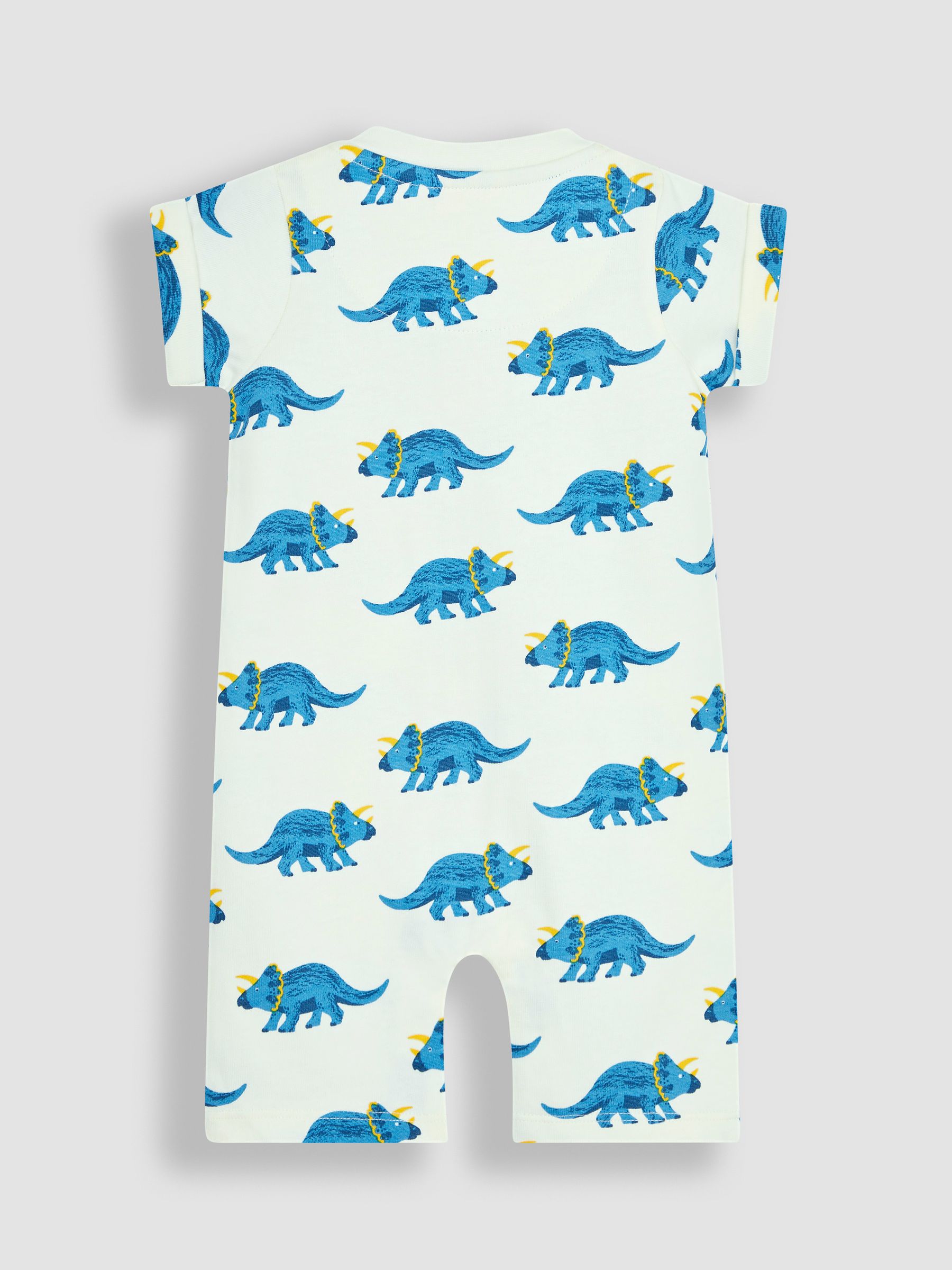 Cobalt Blue Triceratops & Stripe 2-Pack Rompers - Image 3 of 6