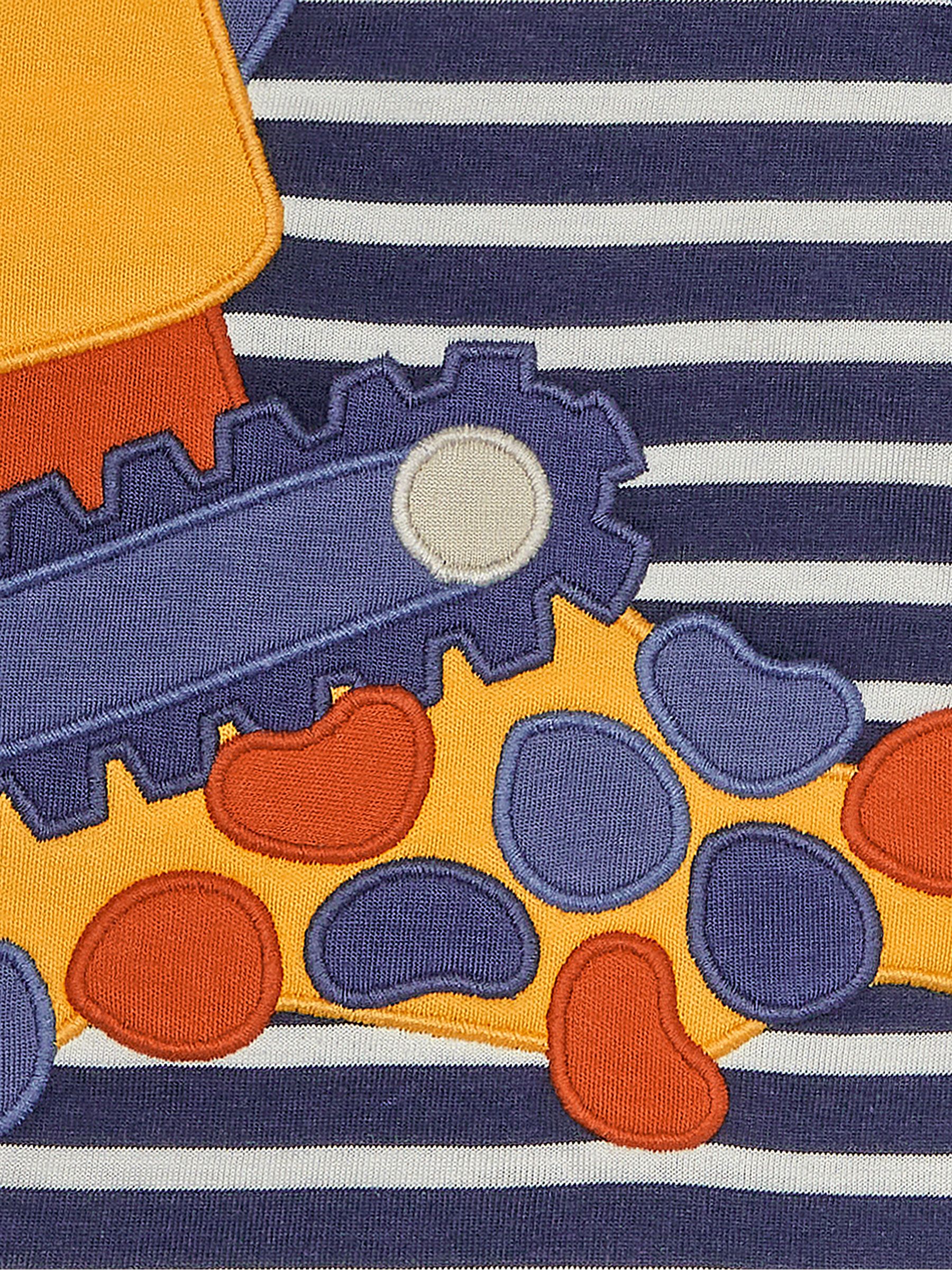 Navy Ecru Stripe Digger Novelty Appliqué T-Shirt - Image 3 of 3