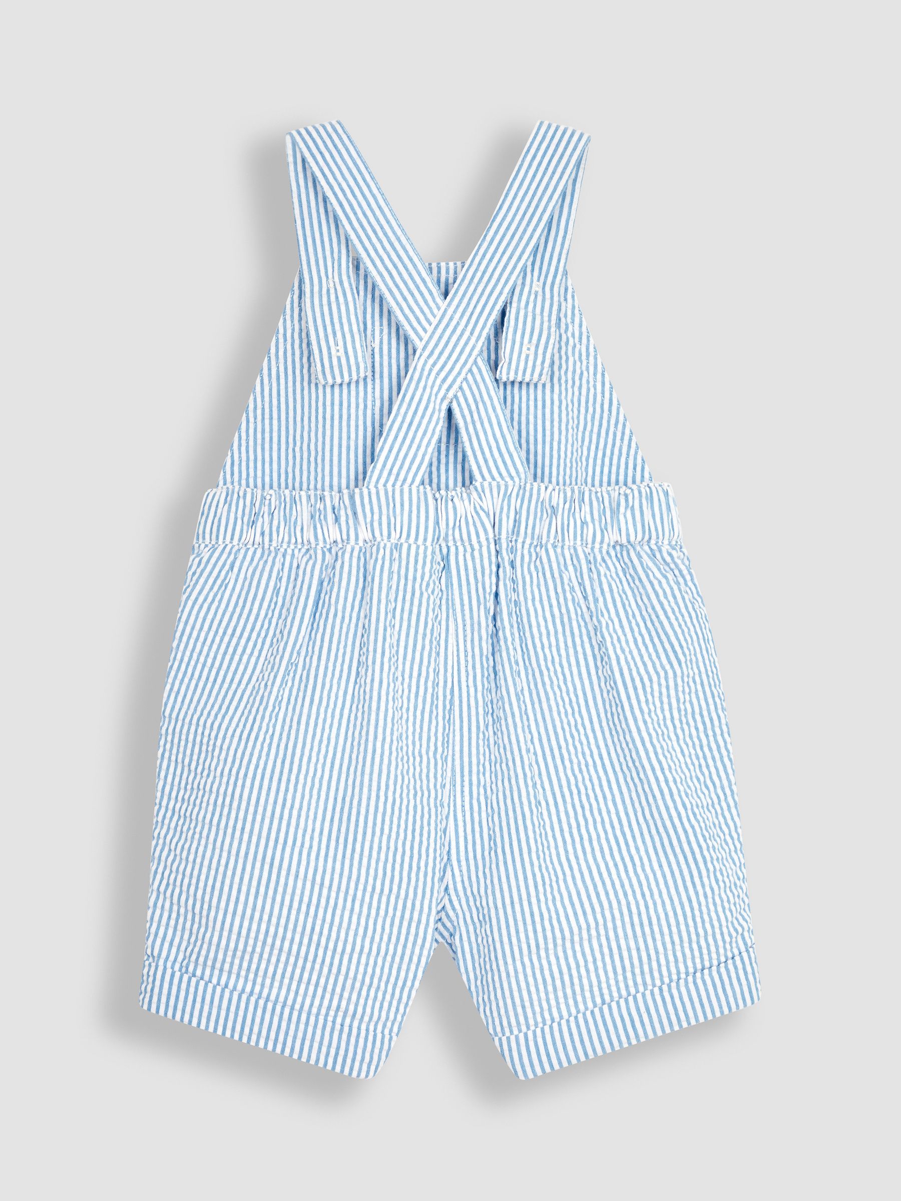 Blue Tractor Pocket Seersucker Stripe Dungarees - Image 2 of 5