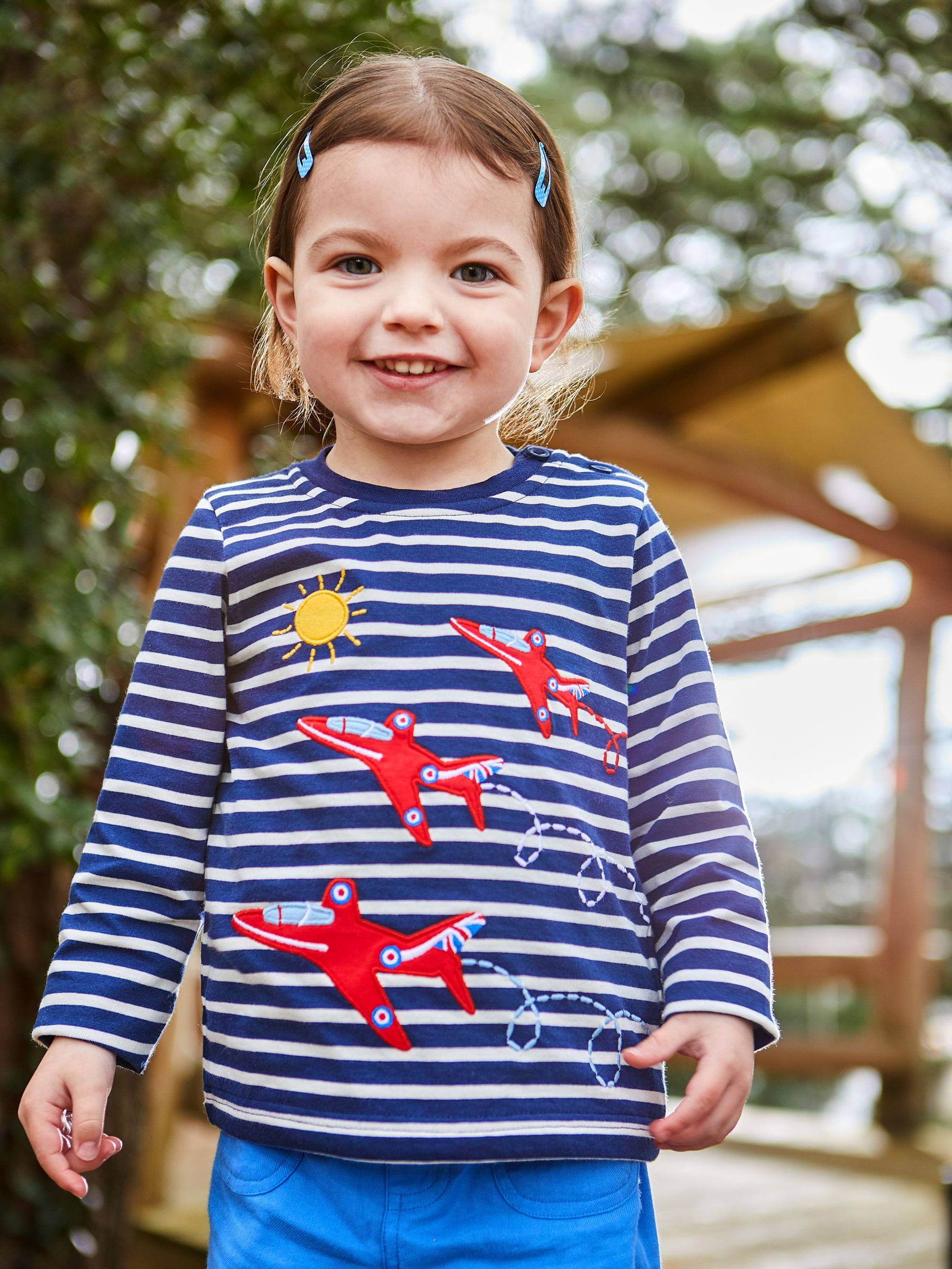 Navy Ecru Stripe Red Arrows Applique Top - Image 2 of 6