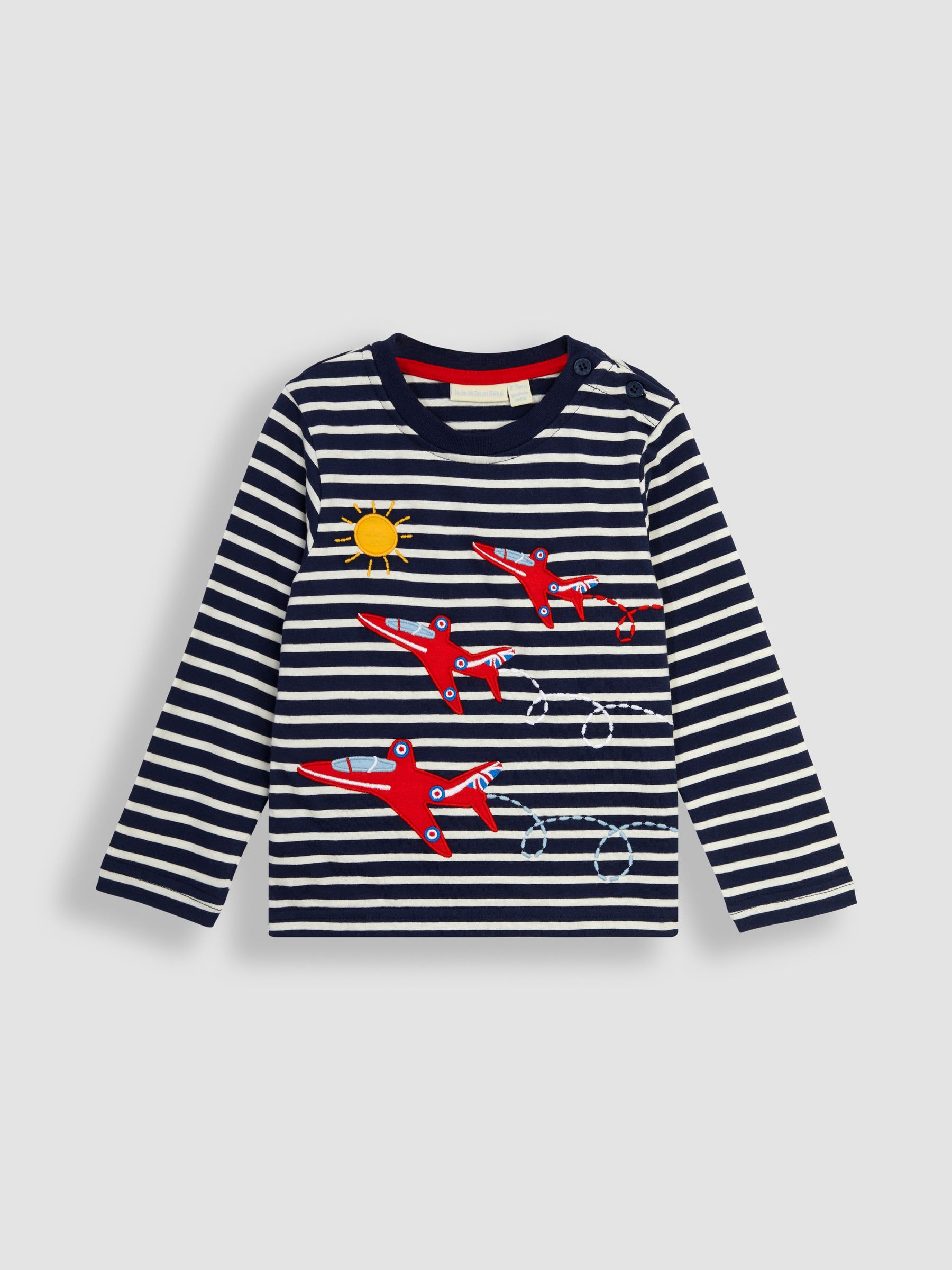 Navy Ecru Stripe Red Arrows Applique Top - Image 4 of 6