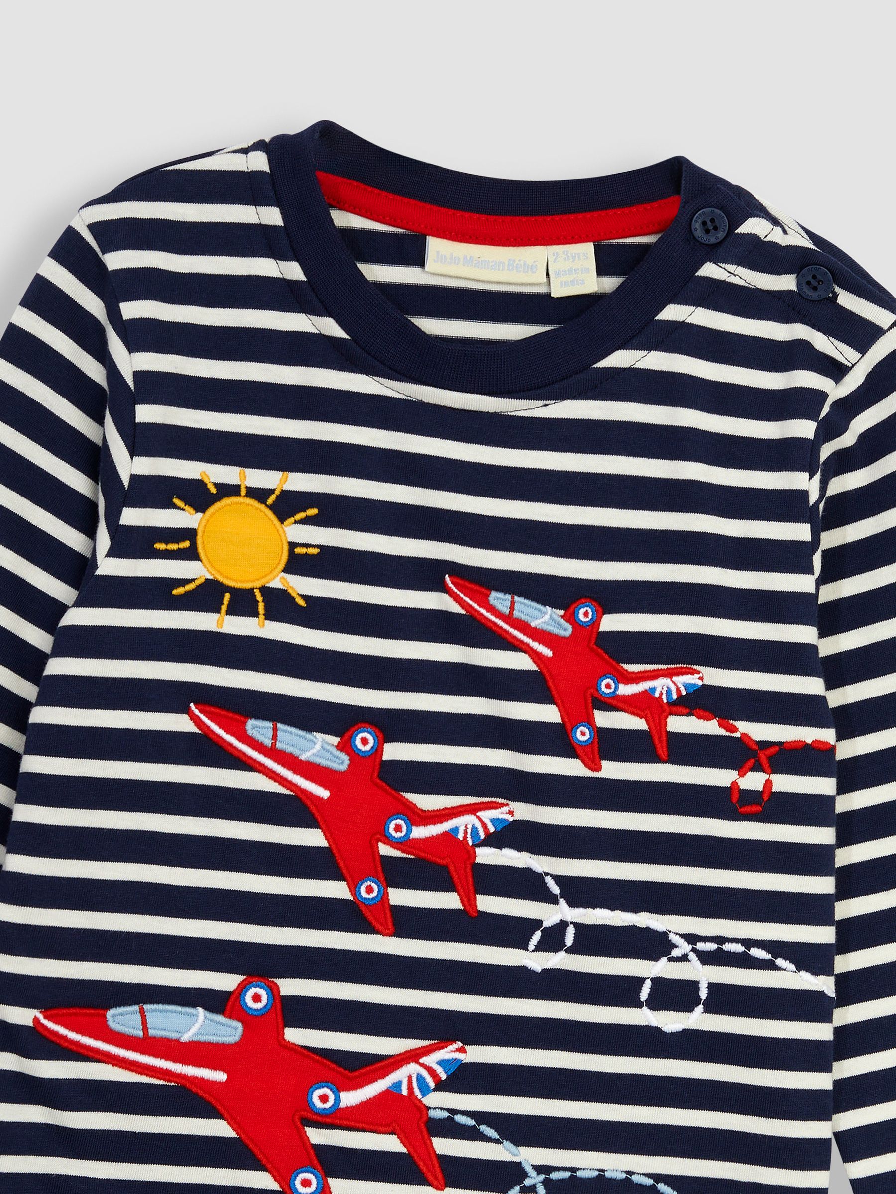 Navy Ecru Stripe Red Arrows Applique Top - Image 5 of 6