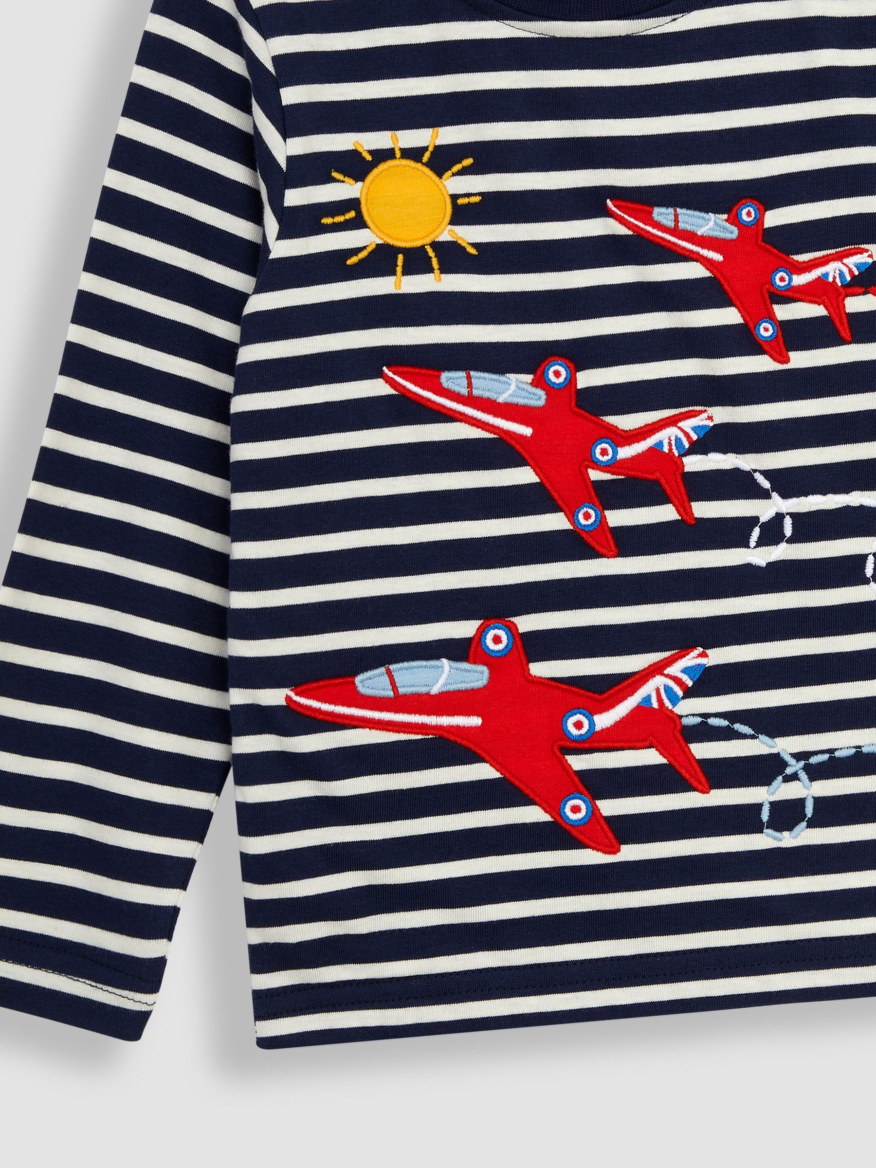 Navy Ecru Stripe Red Arrows Applique Top - Image 6 of 6