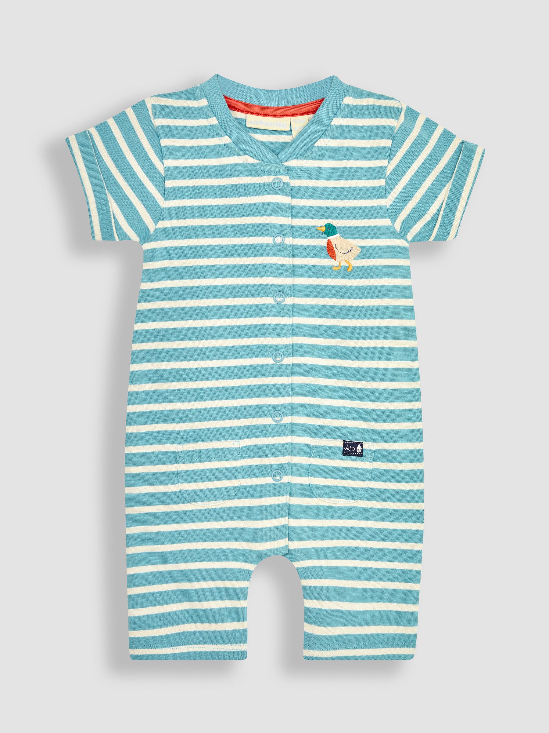 Natural Duck & Stripe 2-Pack Rompers - Image 2 of 6