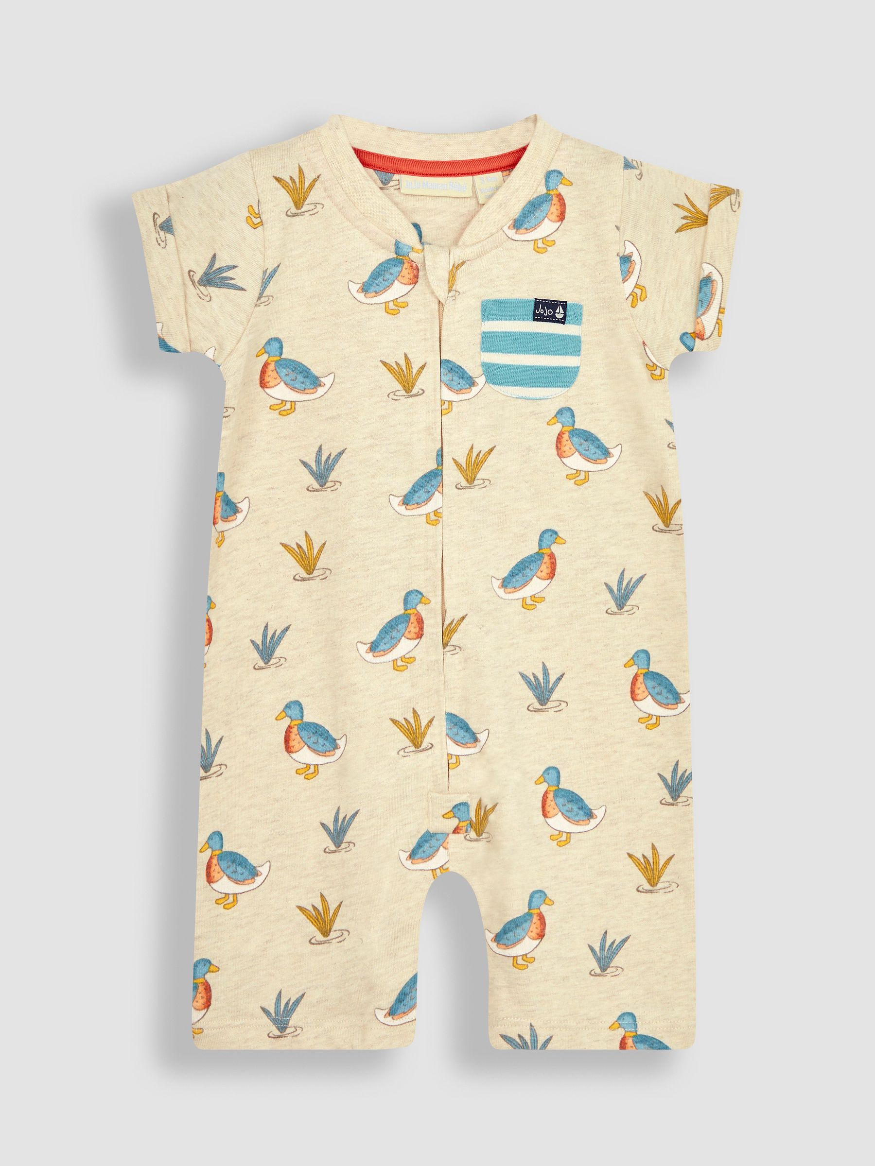 Natural Duck & Stripe 2-Pack Rompers - Image 4 of 6