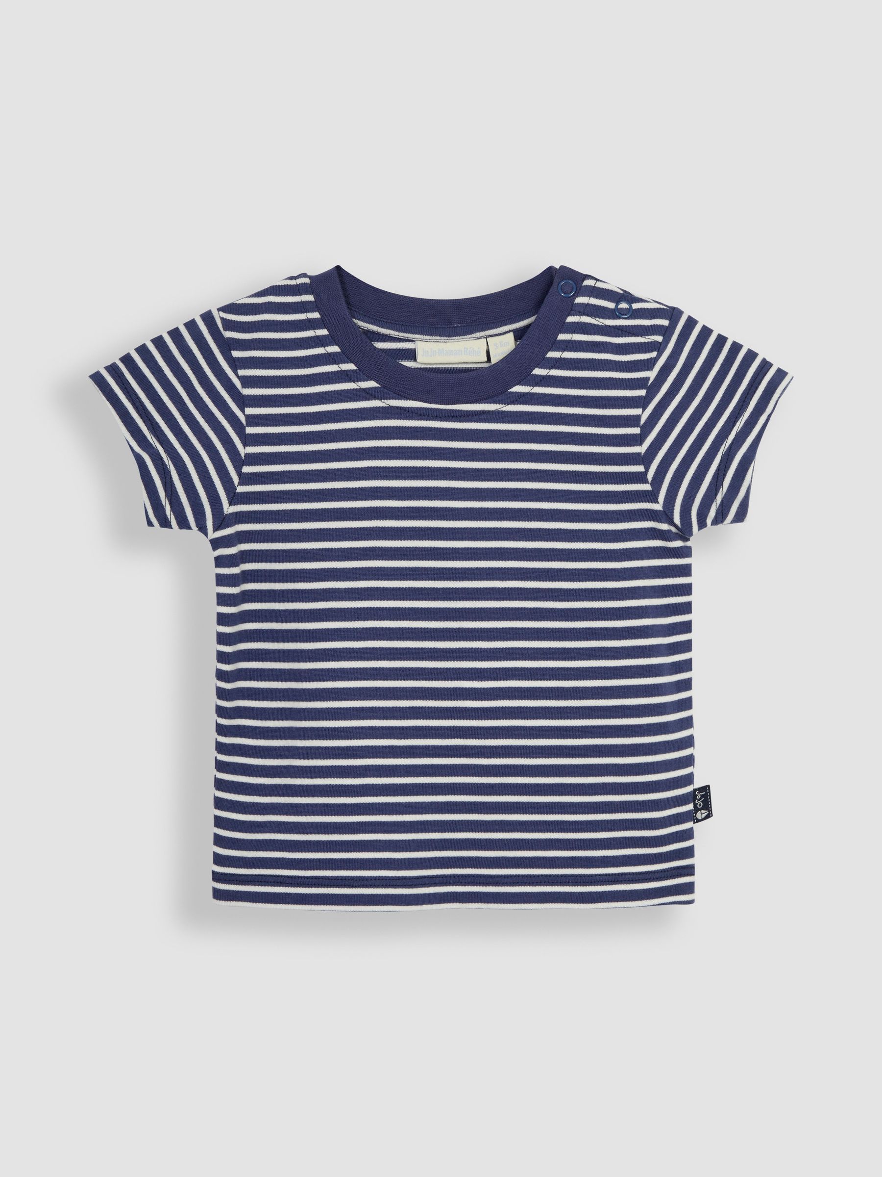 Navy 2-Piece Twill Dungarees & Stripe T-Shirt Set - Image 2 of 5