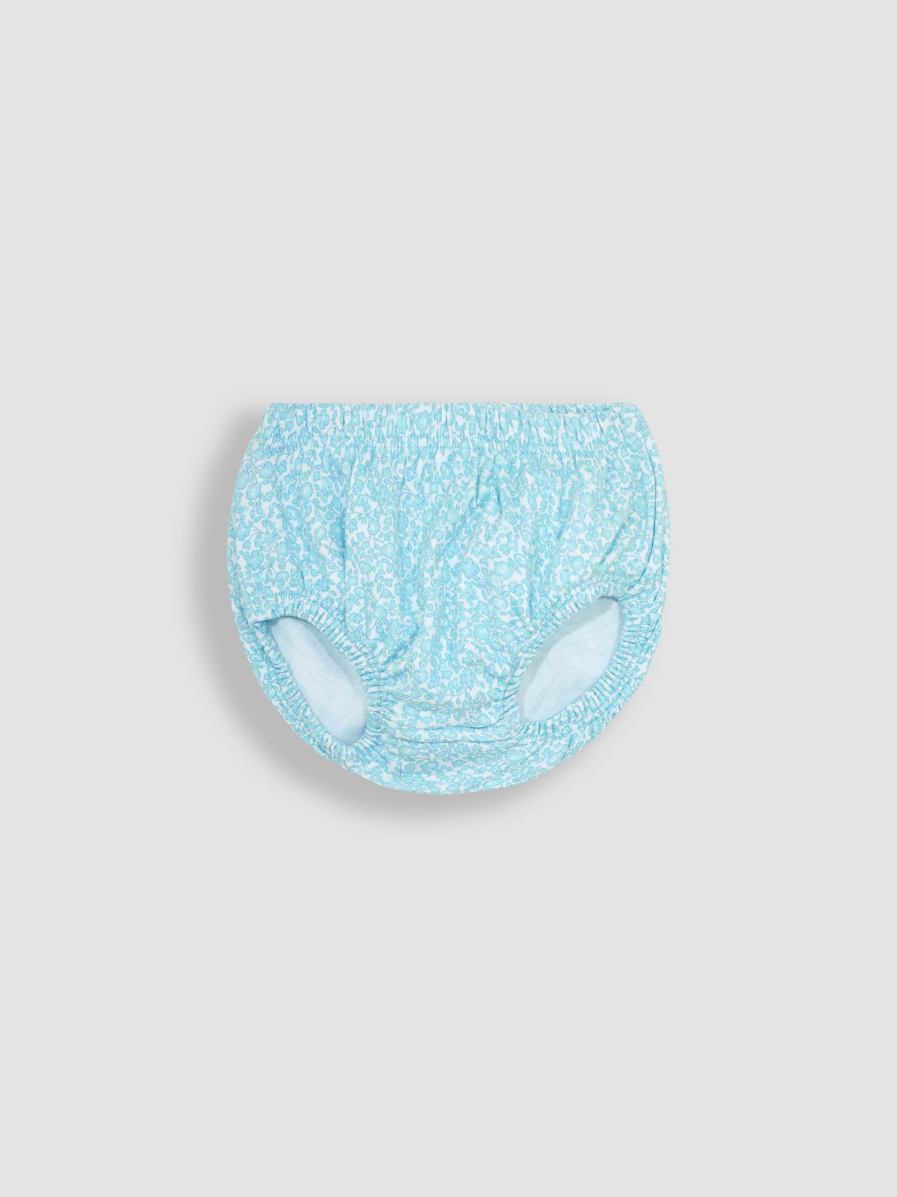 Duck Egg Blue Ditsy Floral Smocked Jersey Dress - Image 4 of 4