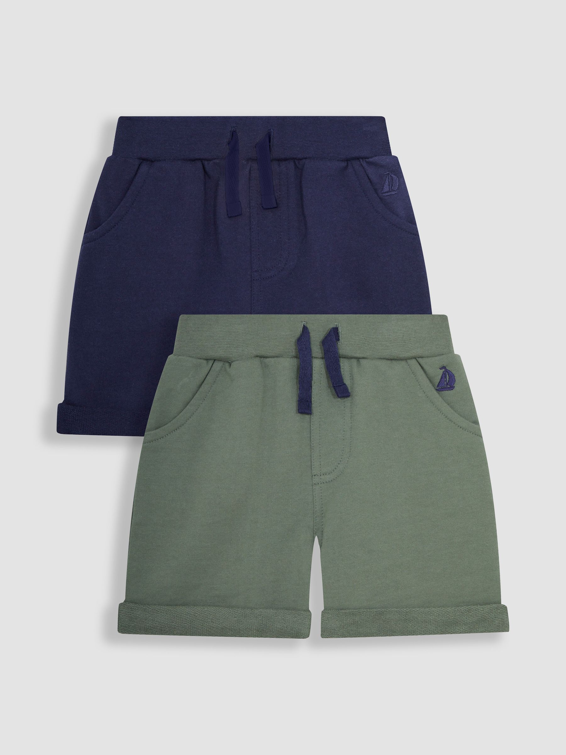 Khaki Green & Navy Blue 2-Pack Jogger Shorts - Image 1 of 4
