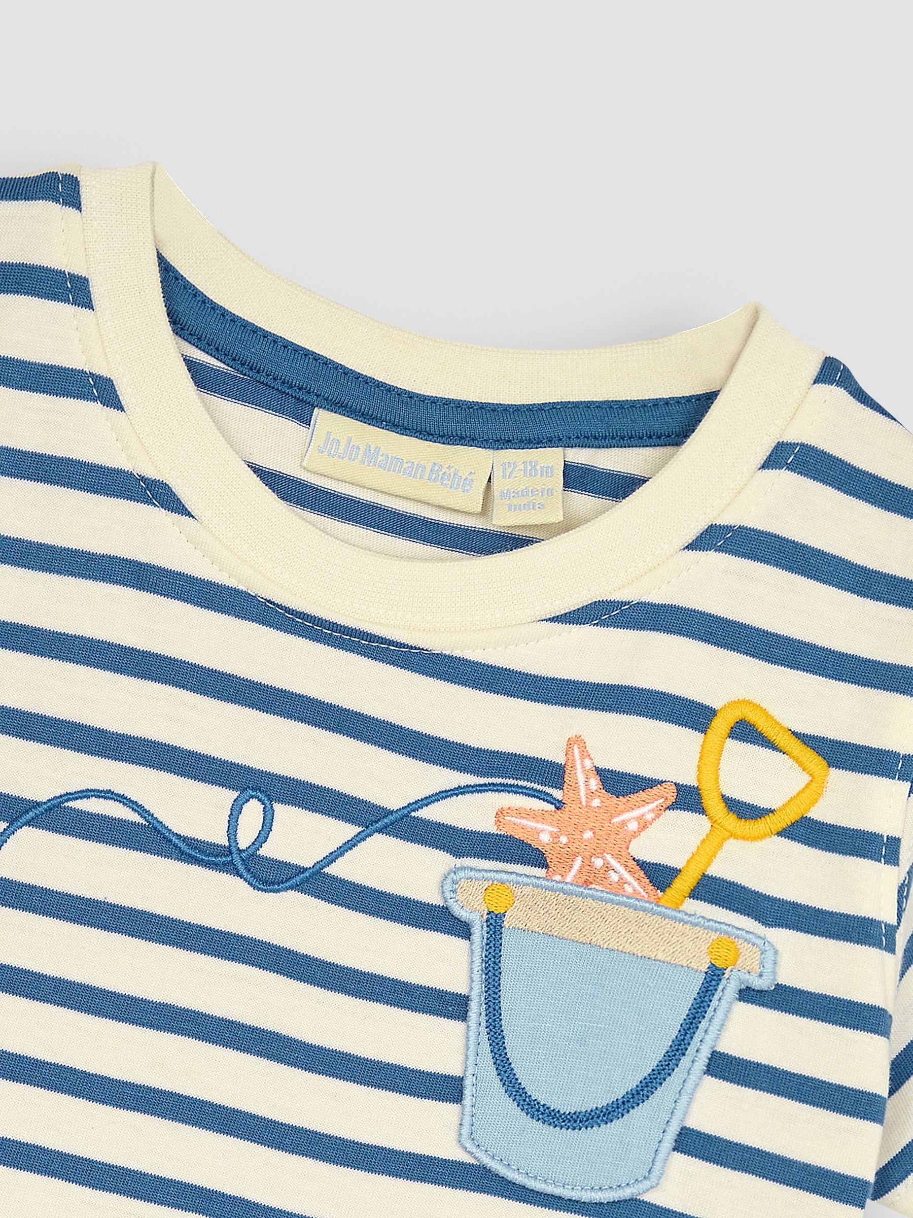 Ecru Crab Appliqué Pocket T-Shirt - Image 2 of 3