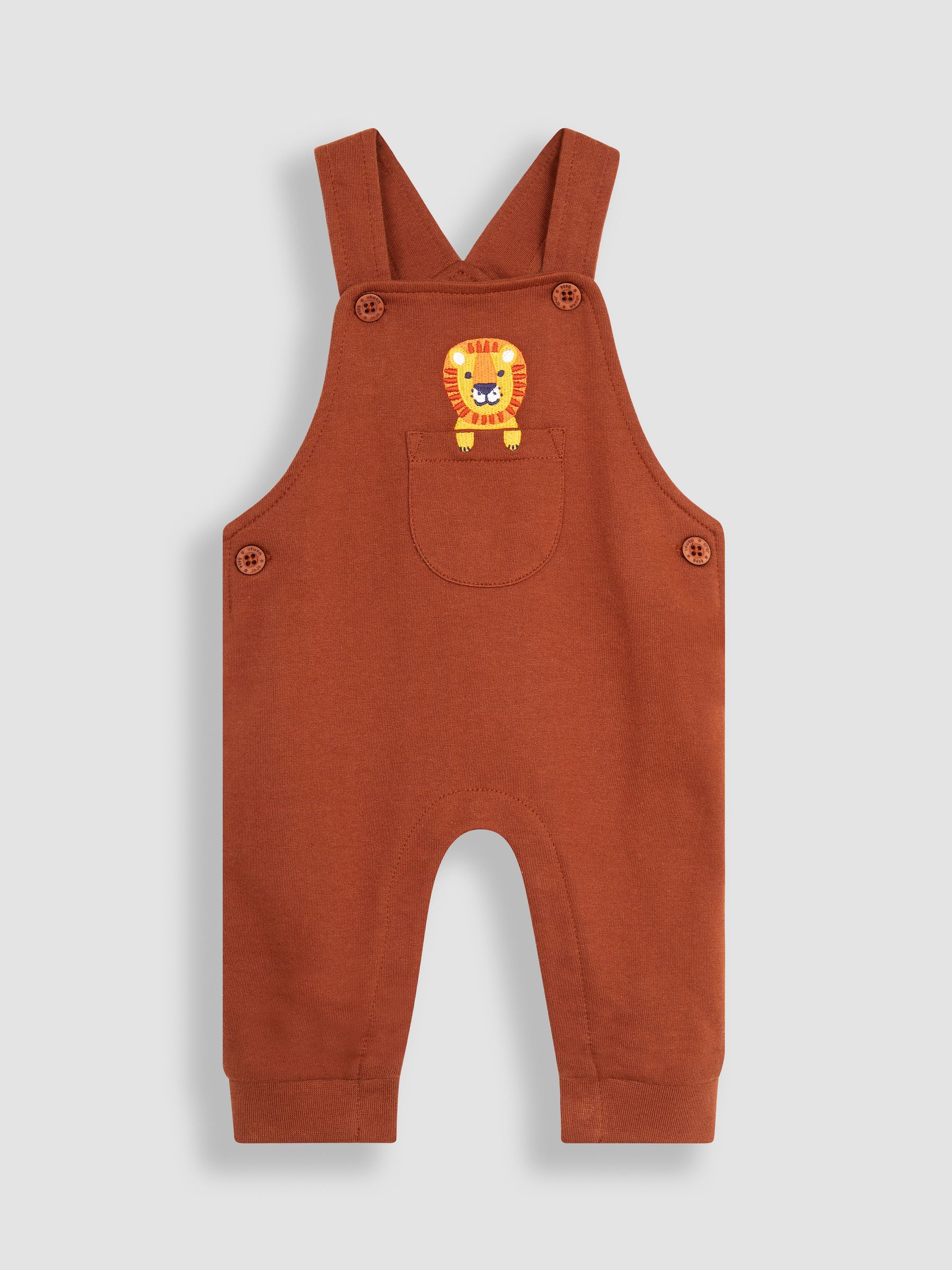 Brown Lion Appliqué Trouser Dungarees & T-Shirt Set - Image 5 of 7