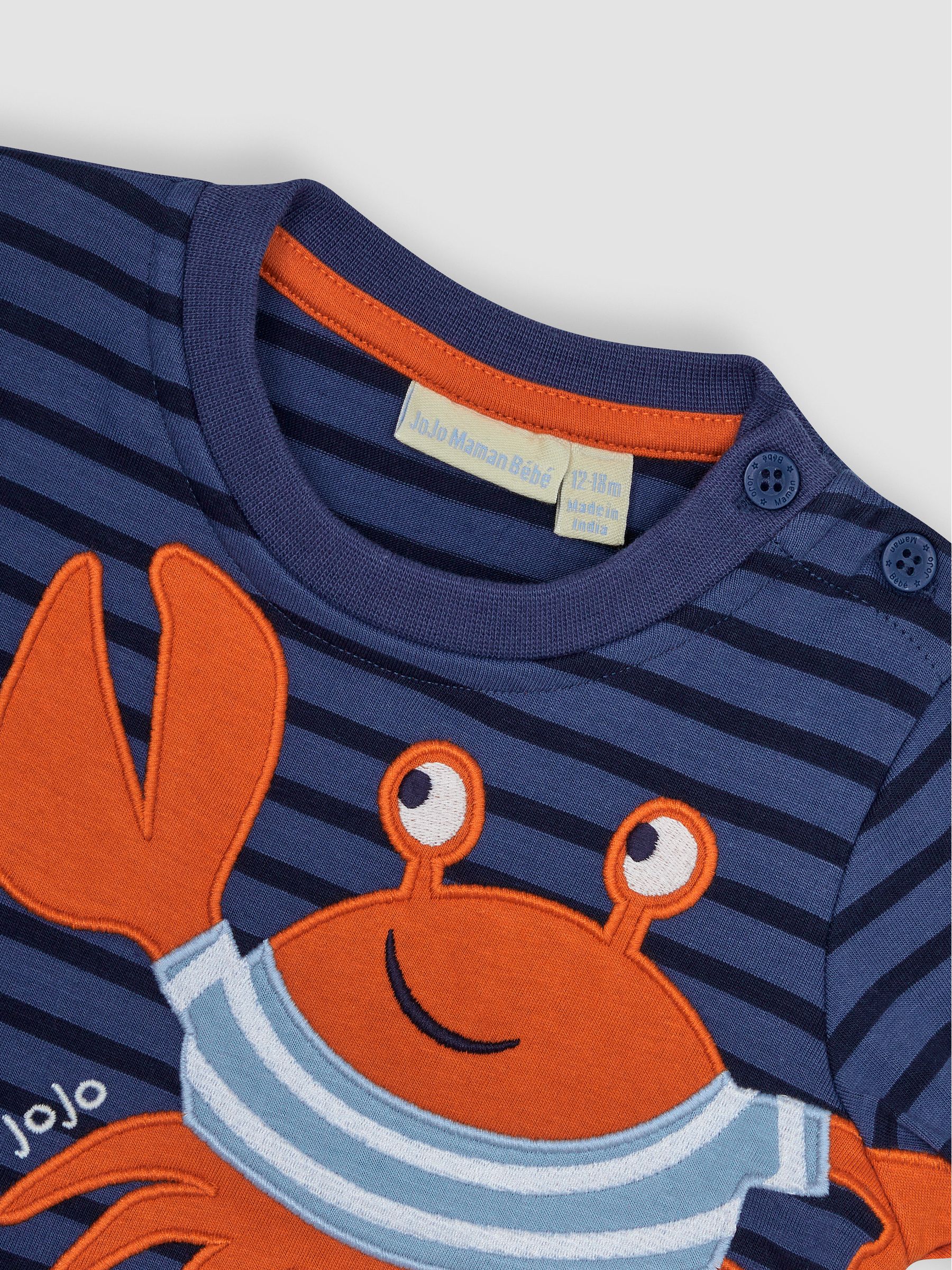 Denim Blue Crab Appliqué Top - Image 3 of 4