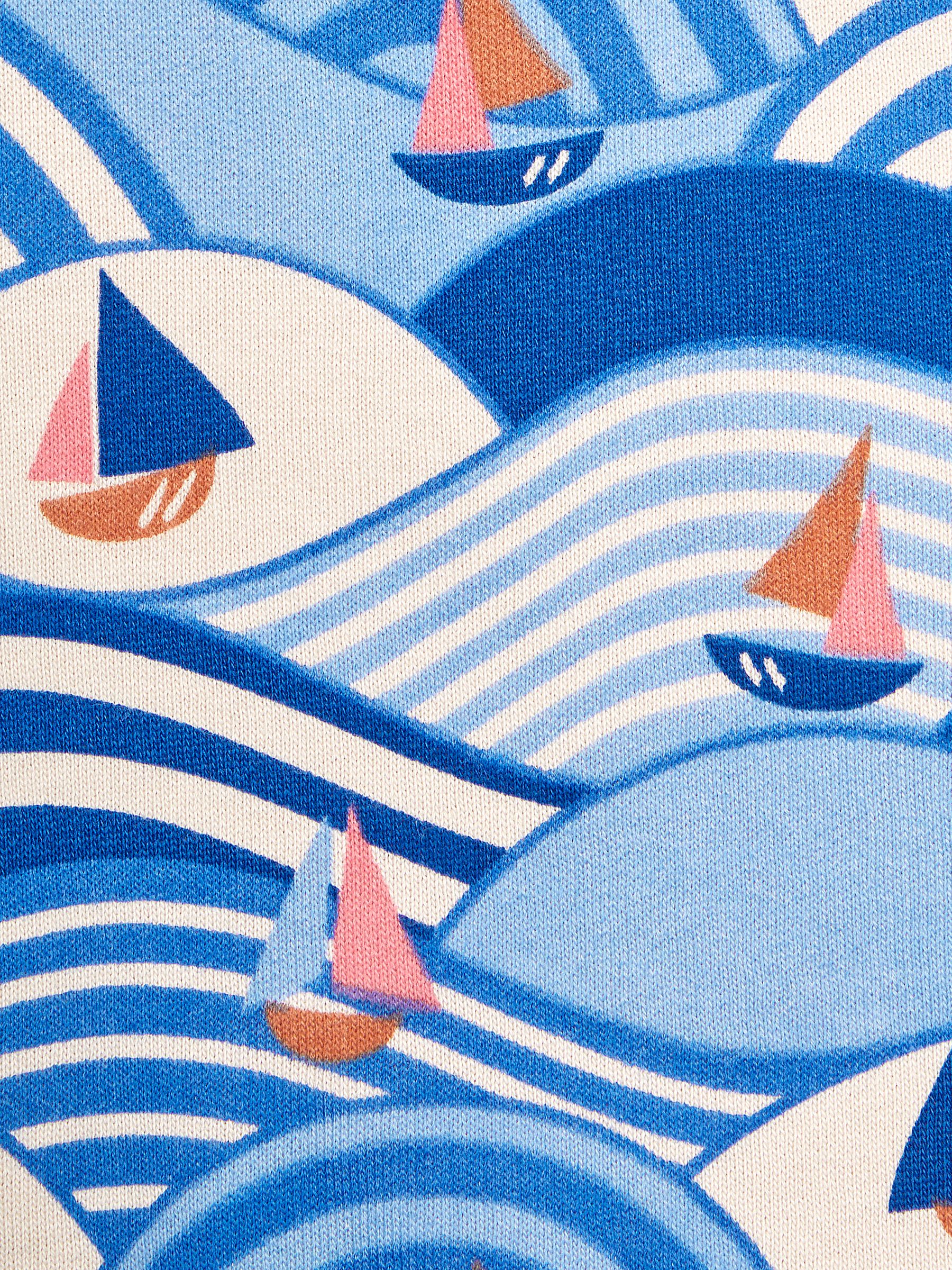 Blue Nautical Wave Crew Neck Jersey Sweatshirt - Image 5 of 5