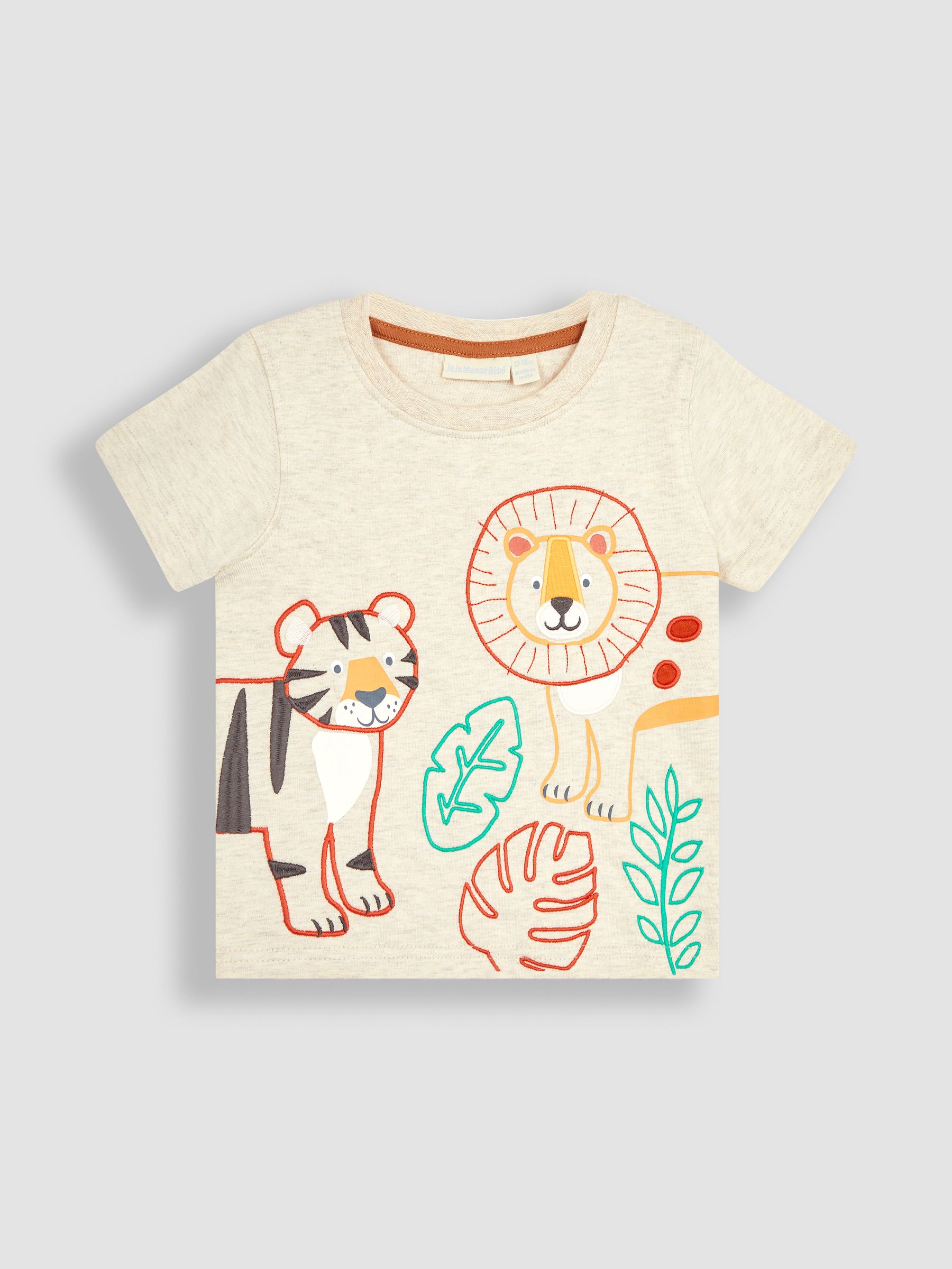 Natural Lion & Tiger Appliqué T-Shirt - Image 1 of 3