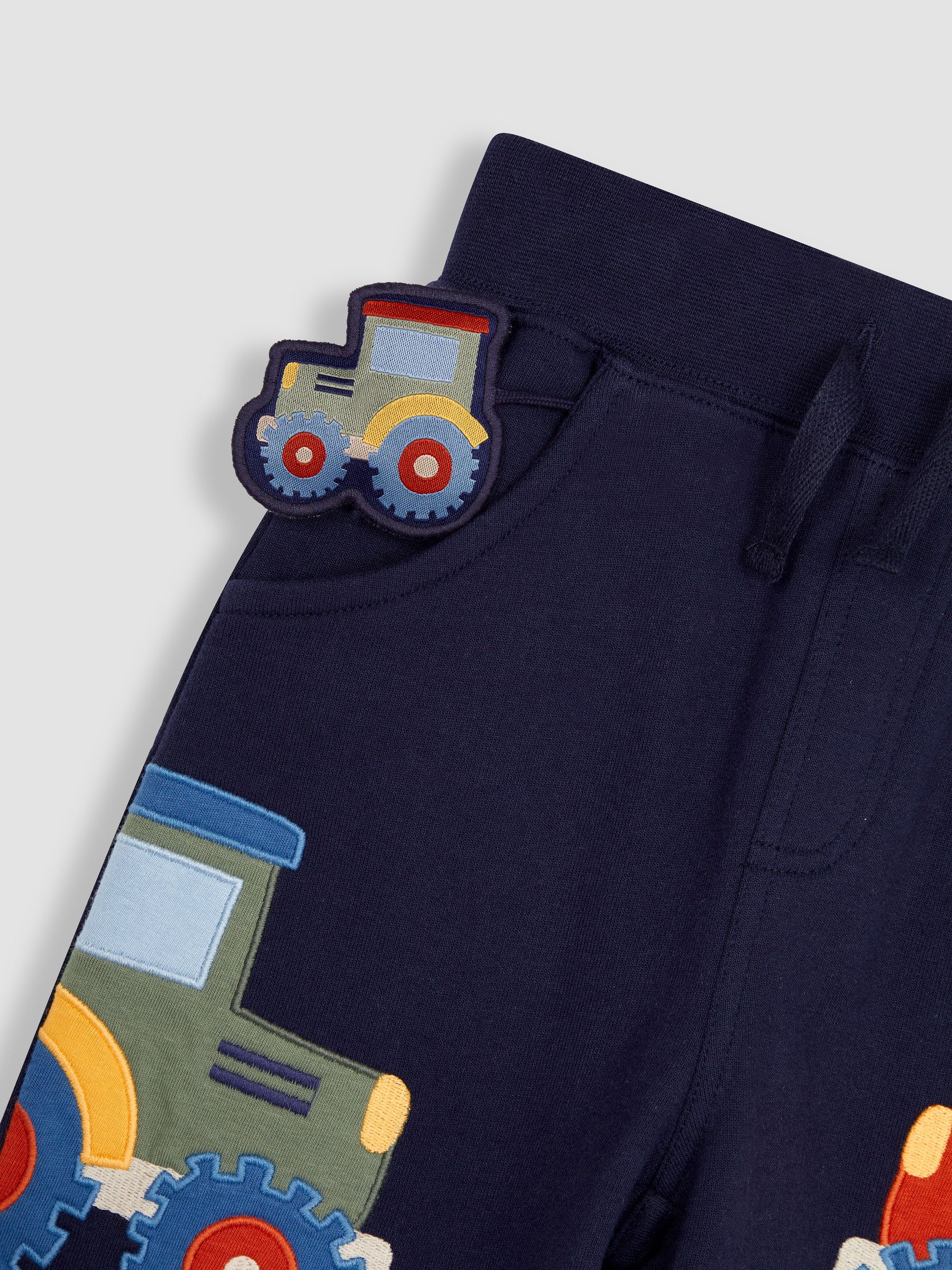 Navy Blue Tractor Appliqué Pet in Pocket Shorts - Image 3 of 3