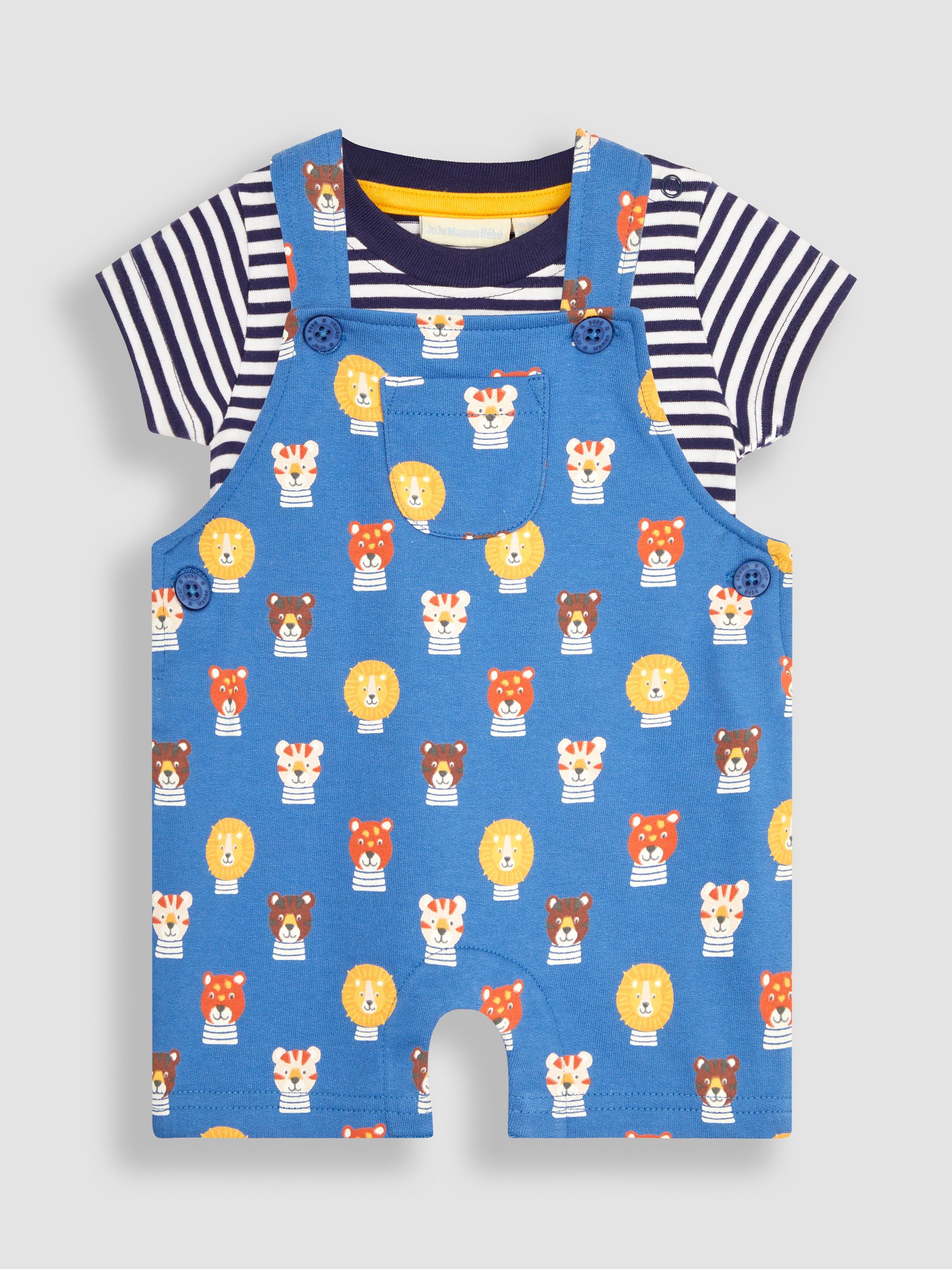Denim Blue Safari Cat Dungarees & T-Shirt 2-Piece Set - Image 1 of 5