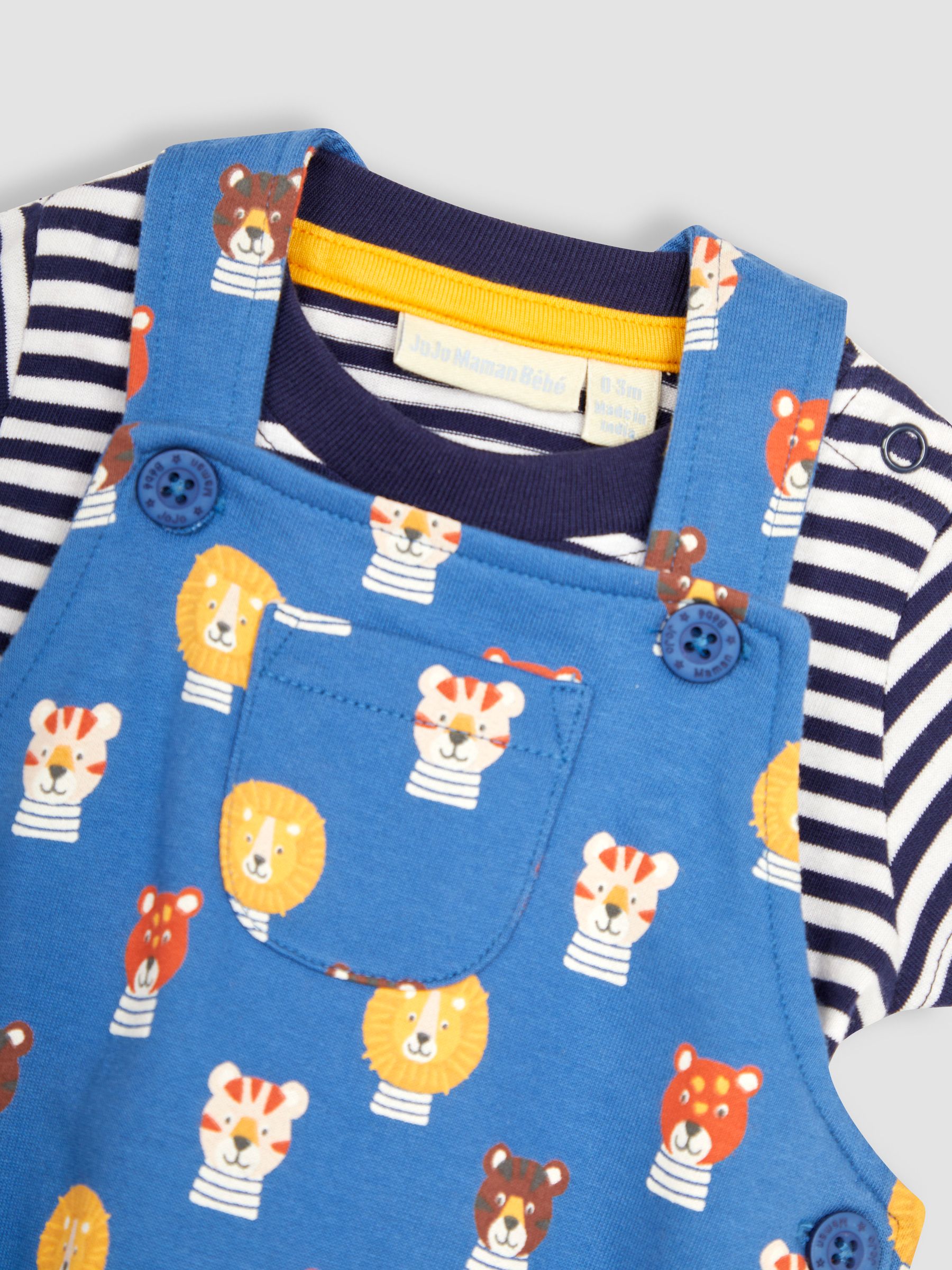 Denim Blue Safari Cat Dungarees & T-Shirt 2-Piece Set - Image 5 of 5