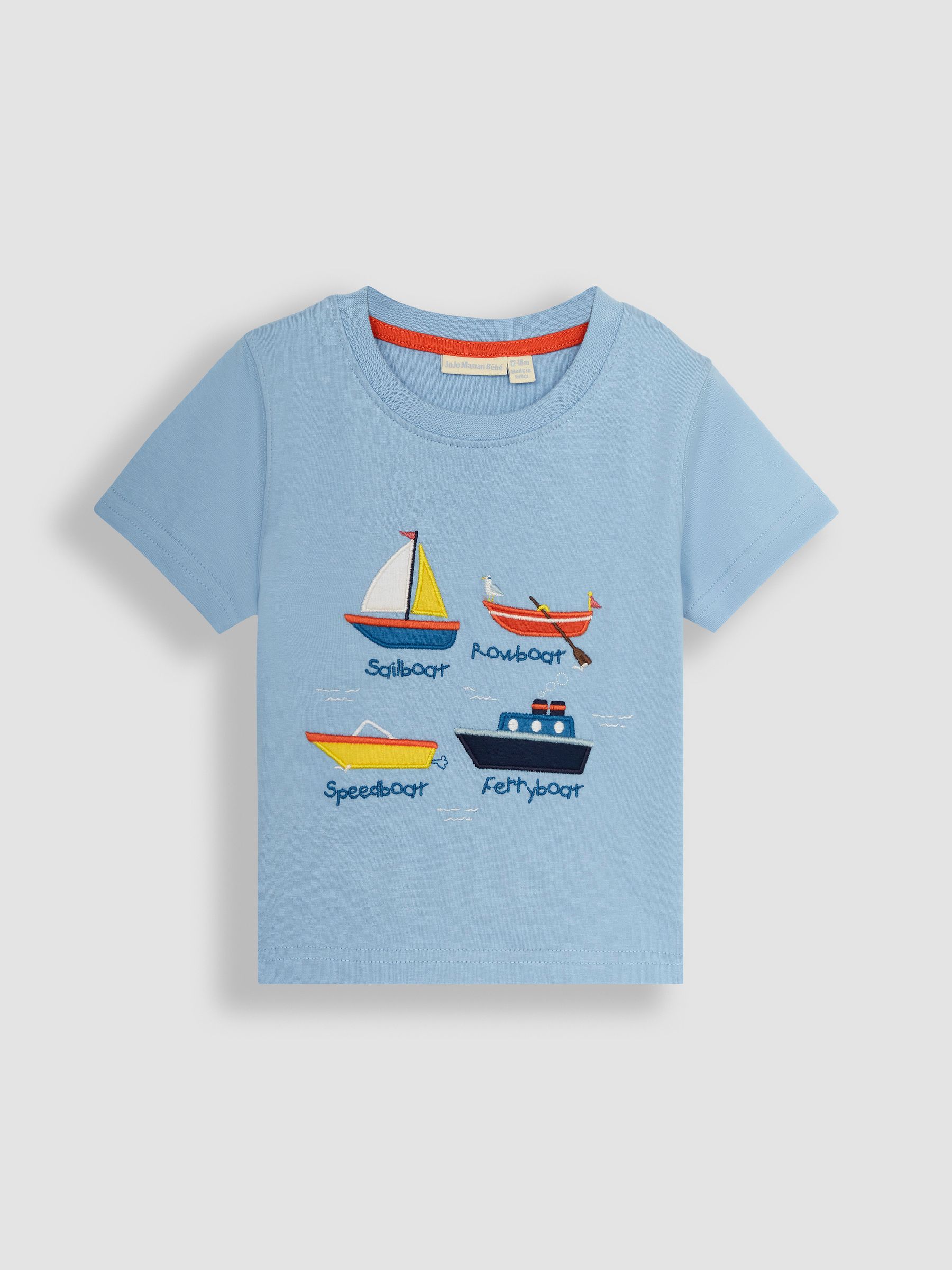 Blue Boat Appliqué Motif T-Shirt - Image 1 of 1