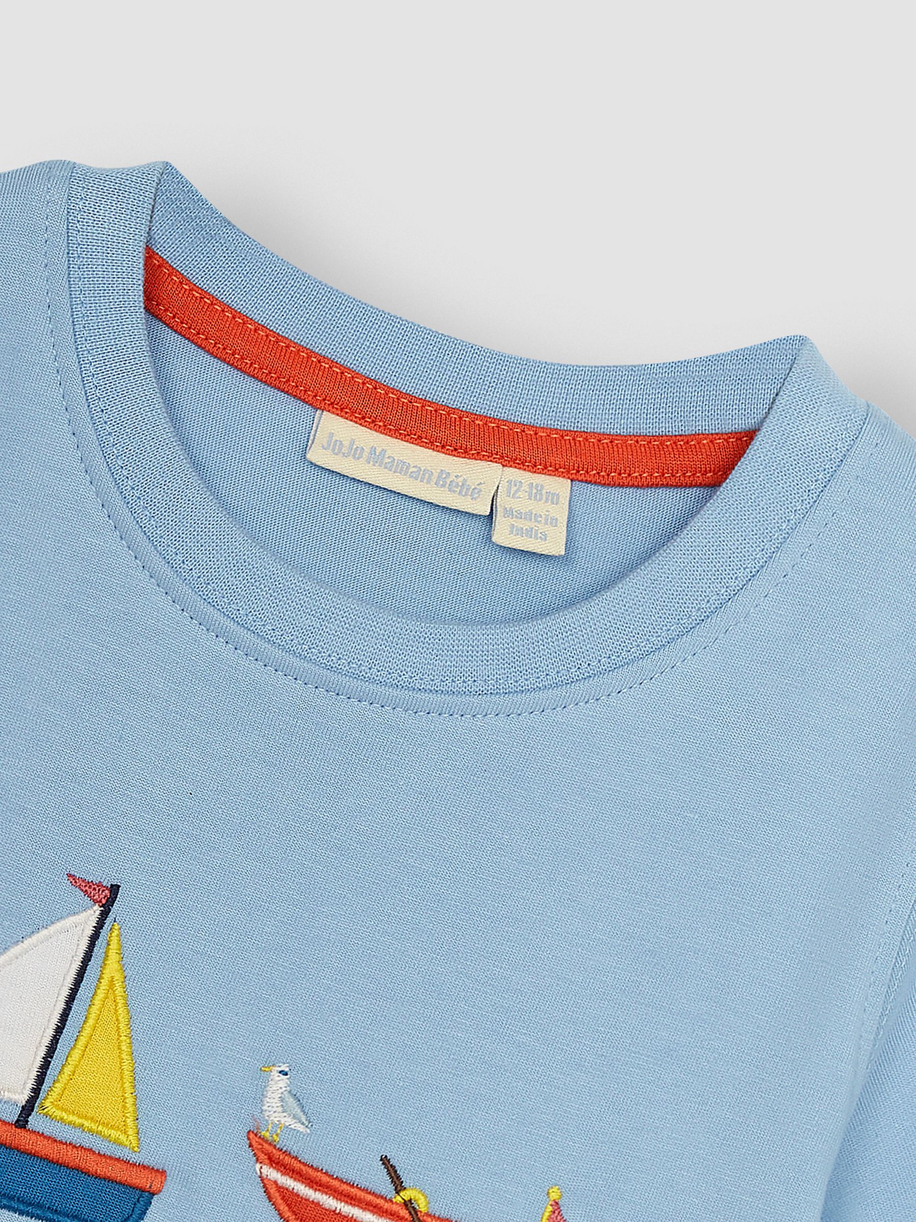 Blue Boat Appliqué Motif T-Shirt - Image 2 of 3