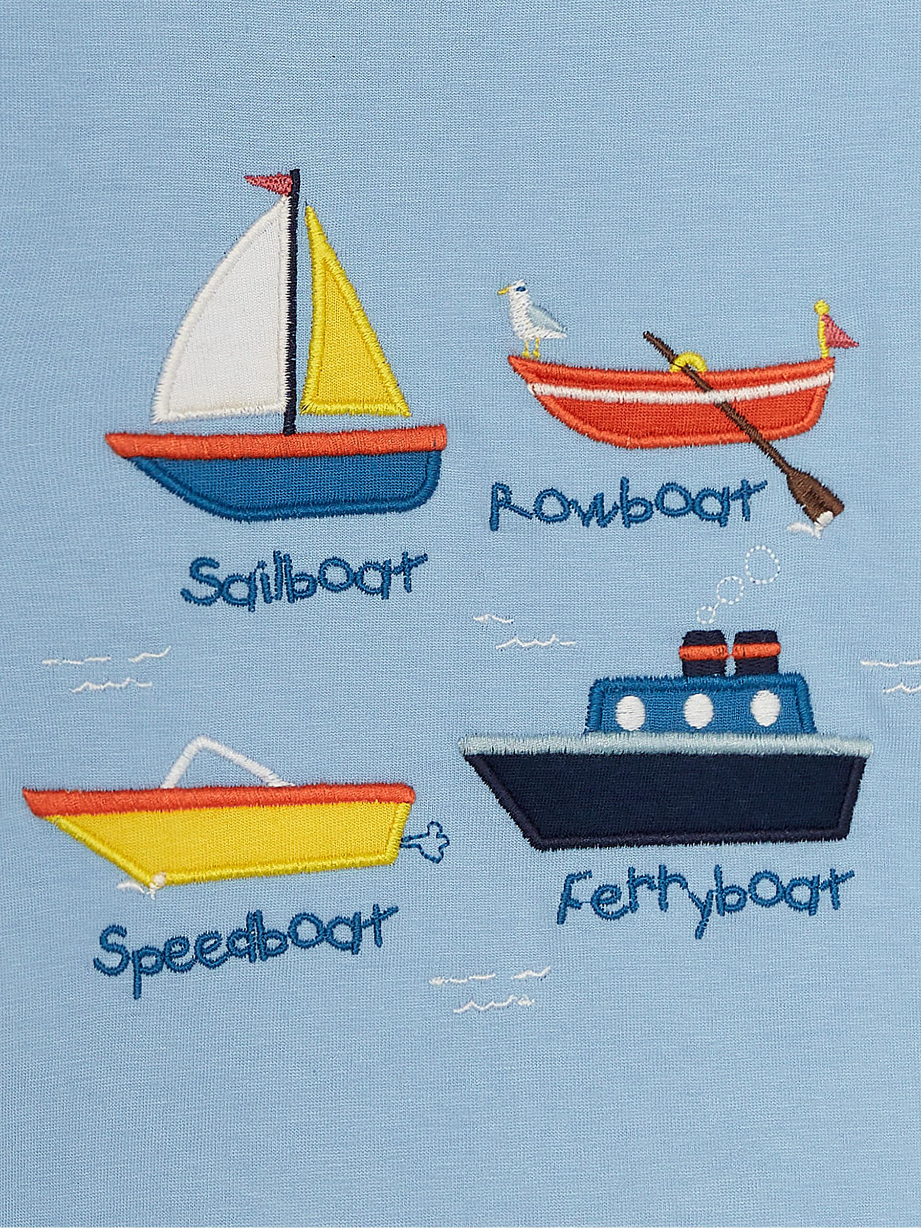 Blue Boat Appliqué Motif T-Shirt - Image 3 of 3