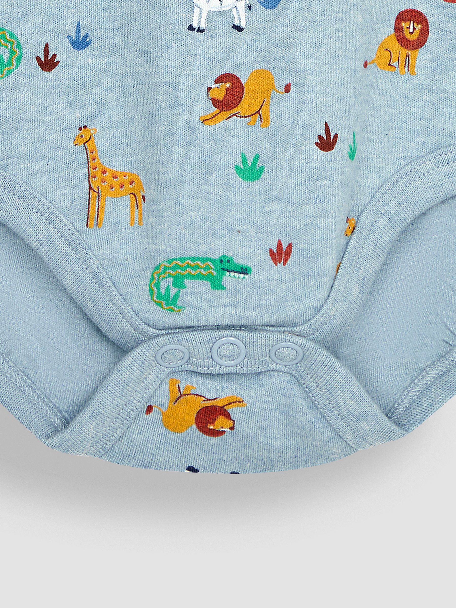Blue Safari Animals Polo Shirt Bodysuit - Image 3 of 3