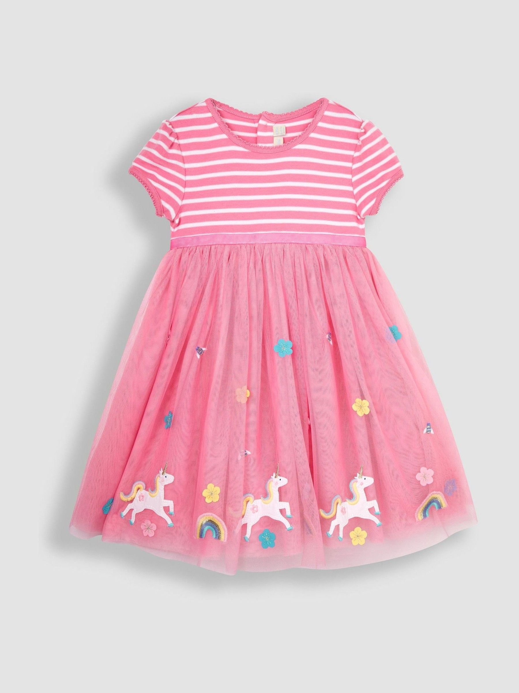 Pink Unicorn Tulle Party Dress - Image 4 of 6