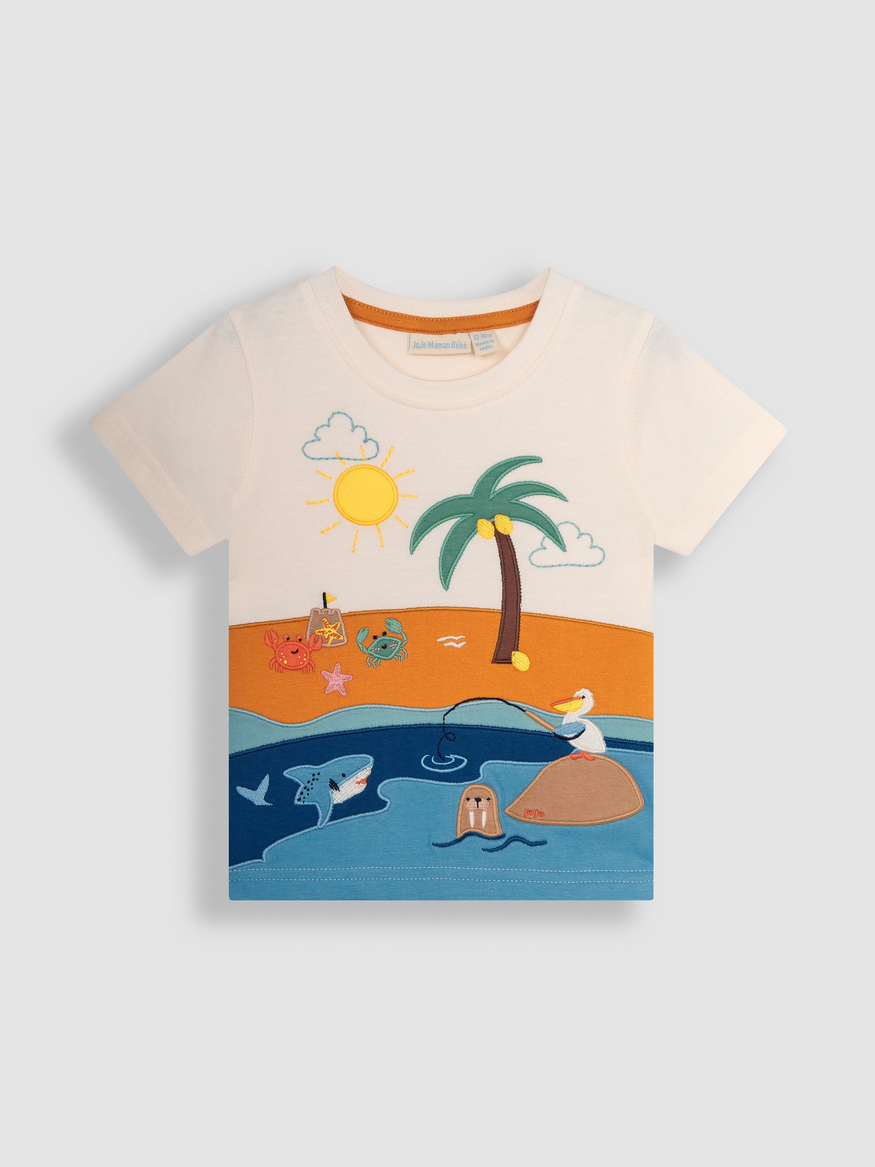 Ecru Beach Scene T-Shirt - Image 1 of 3