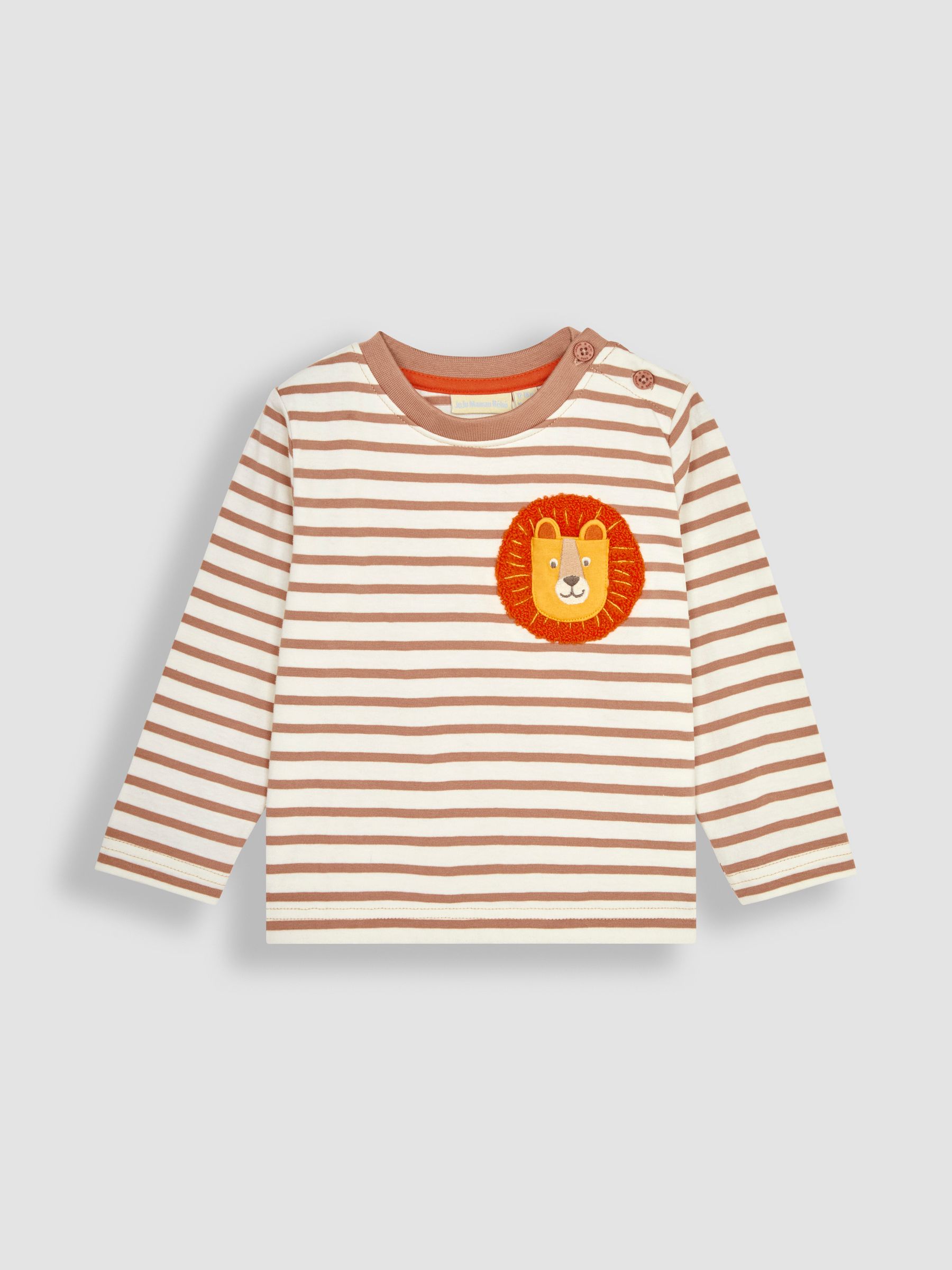 Ecru Lion Appliqué Pocket Top - Image 1 of 3