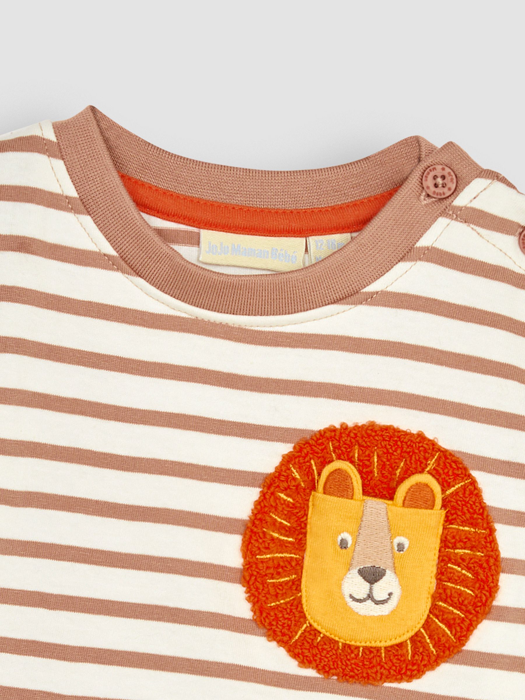 Ecru Lion Appliqué Pocket Top - Image 2 of 3