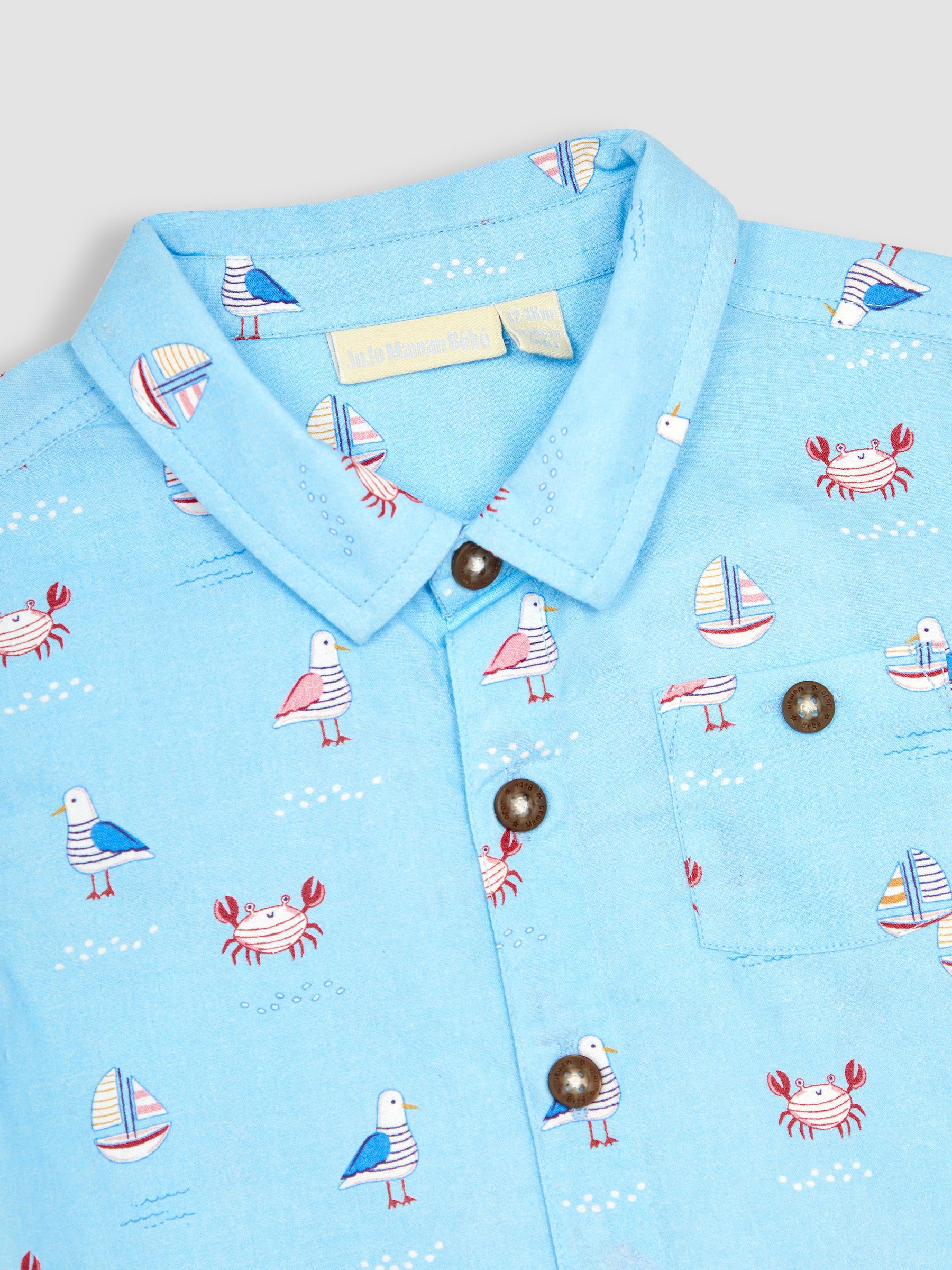 Blue Nautical Printed Shirt & Shorts Set - Image 5 of 6