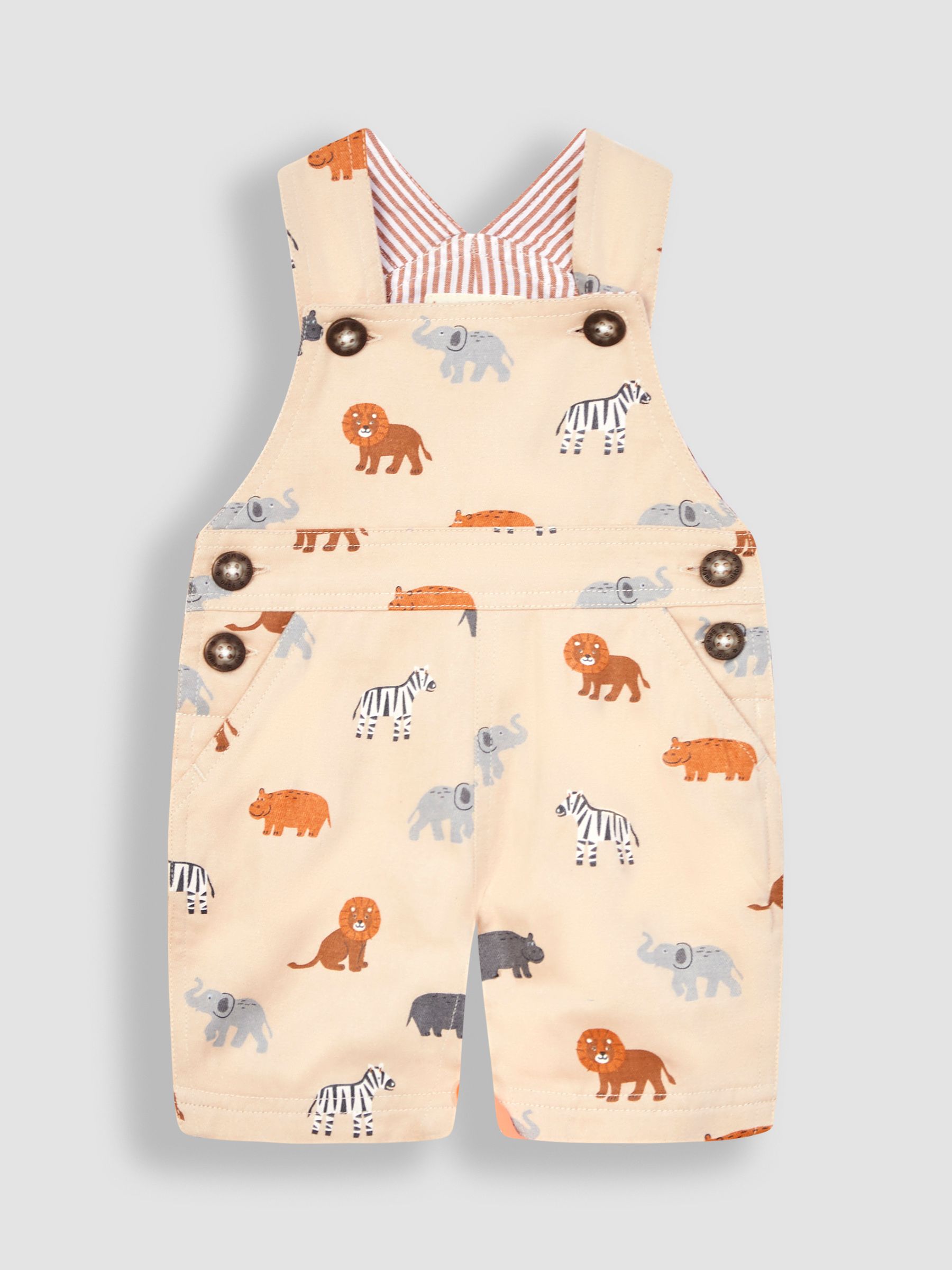 Natural Safari Animals Printed Dungarees - Image 1 of 3