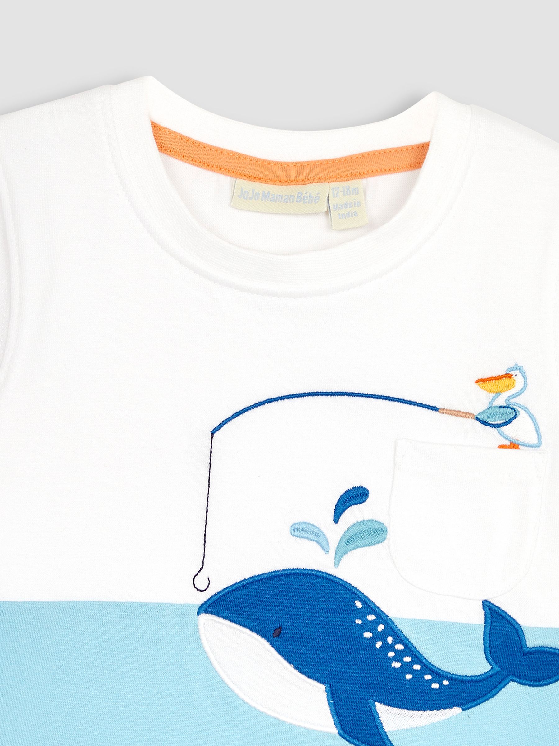 White Whale & Pelican Appliqué Pocket T-Shirt - Image 2 of 3