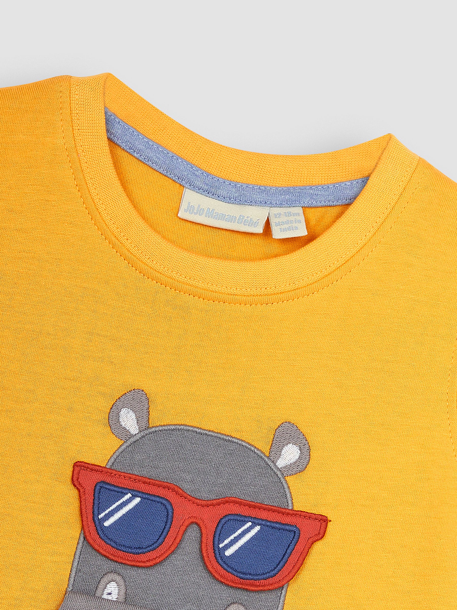 Yellow Hippo Interactive Appliqué T-Shirt - Image 4 of 4