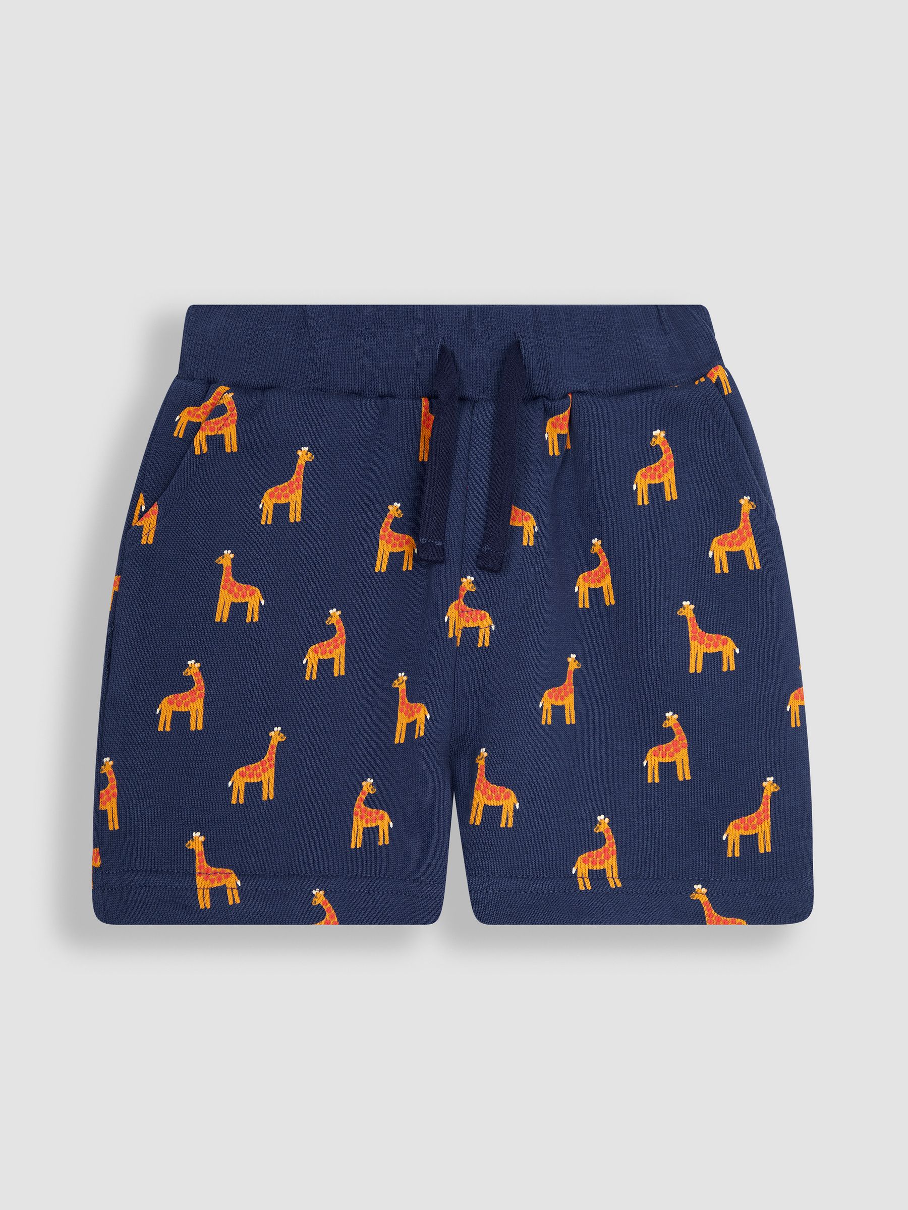 Ecru Navy Stripe Giraffe Appliqué T-Shirt and Shorts Set - Image 3 of 4
