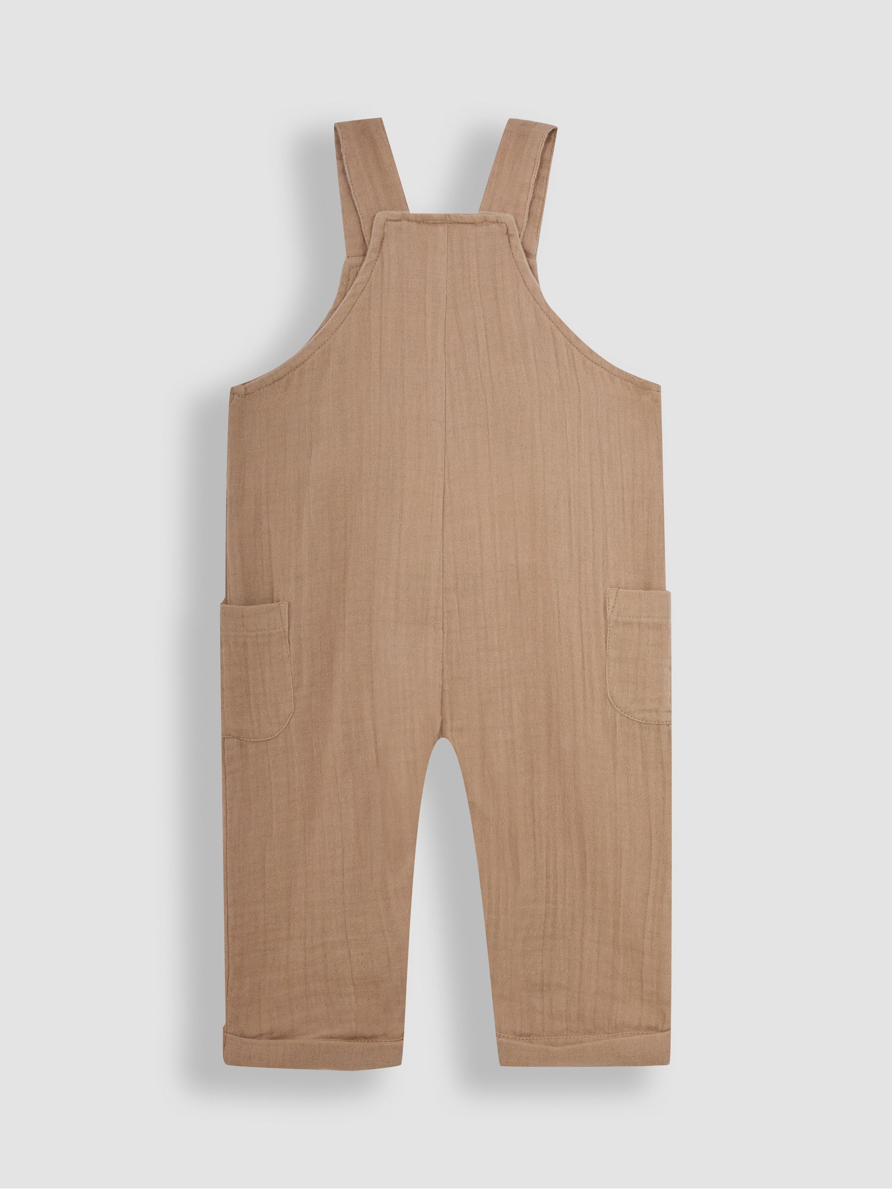Natural Cheesecloth Button Front Dungarees - Image 2 of 3