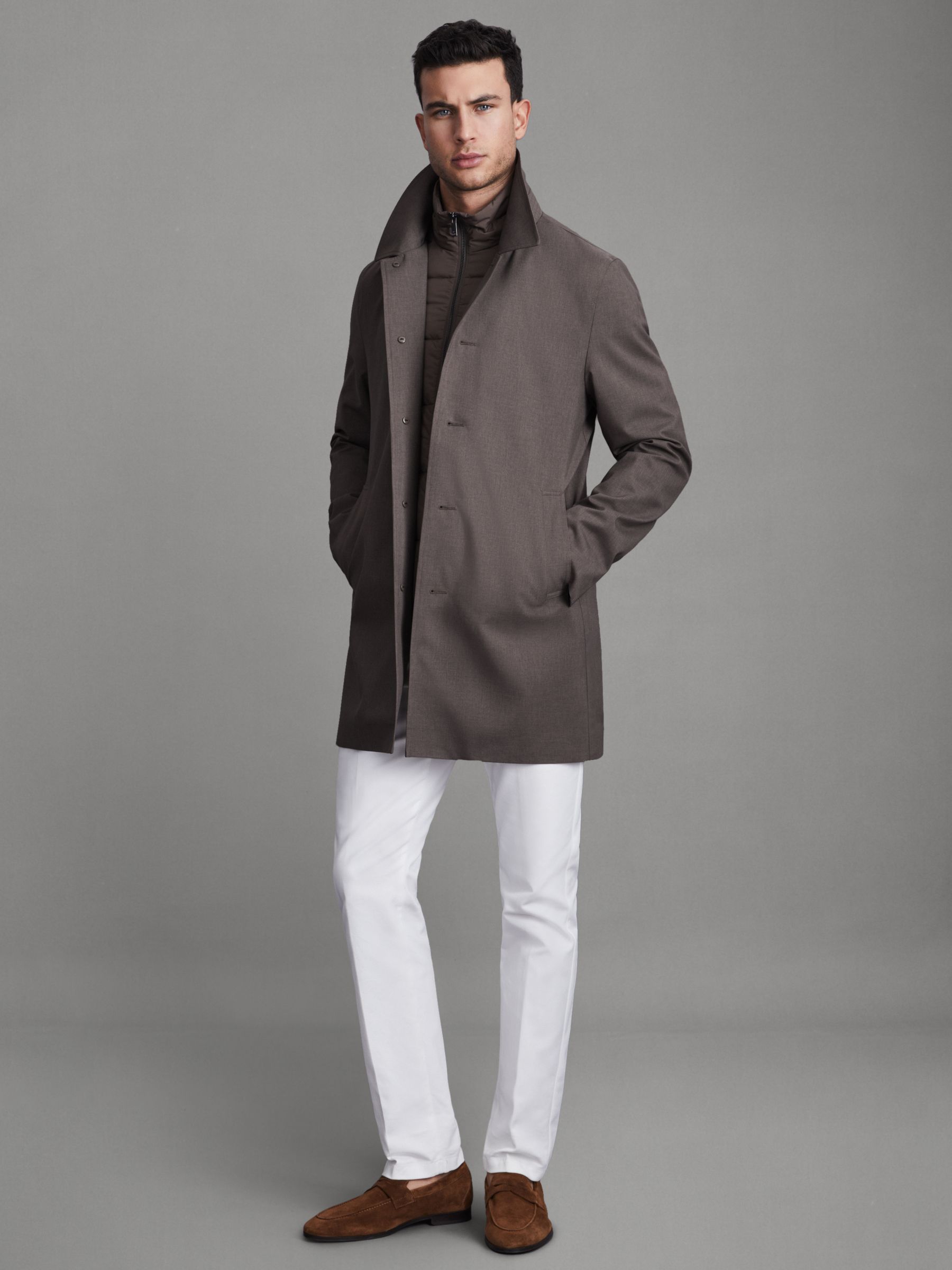 Jacket With Removable Funnel-Neck Insert in Brown - Image 1 of 6
