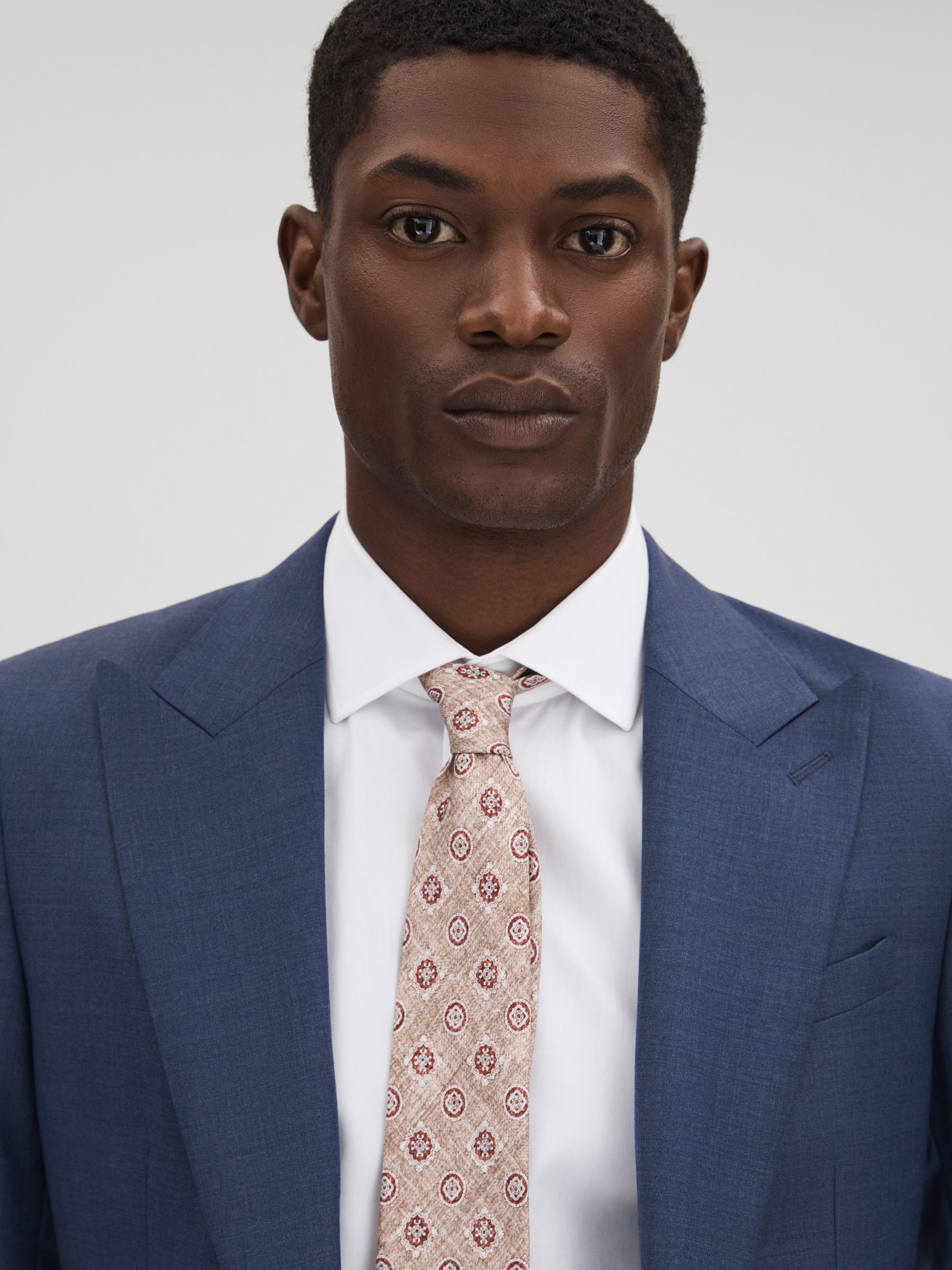 Slim Fit Wool Single Breasted Blazer in Bright Blue - Image 4 of 7