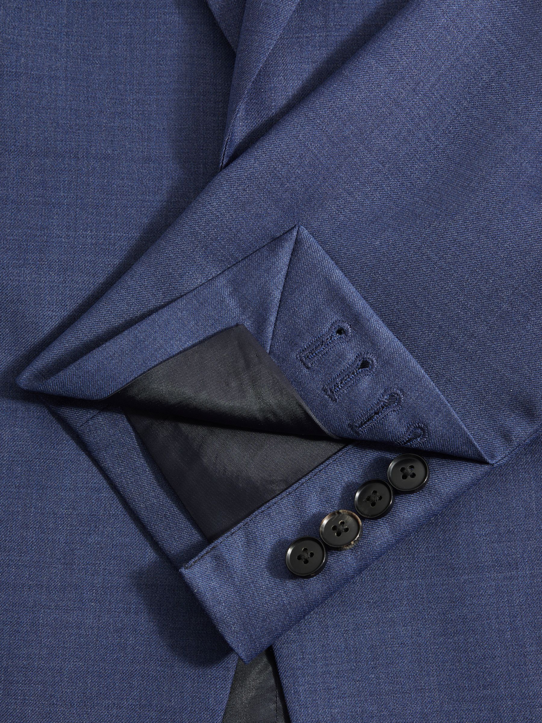 Slim Fit Wool Single Breasted Blazer in Bright Blue - Image 6 of 7