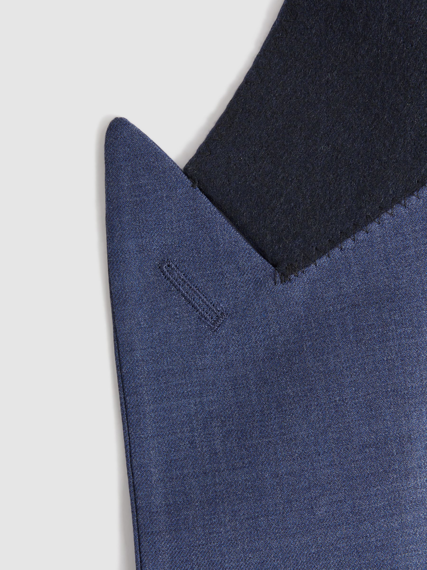 Slim Fit Wool Single Breasted Blazer in Bright Blue - Image 7 of 7